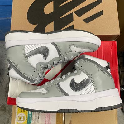 Nike Women's Dunk High UP "White/Ligh Smoke Grey/Smoke Grey/Silver"