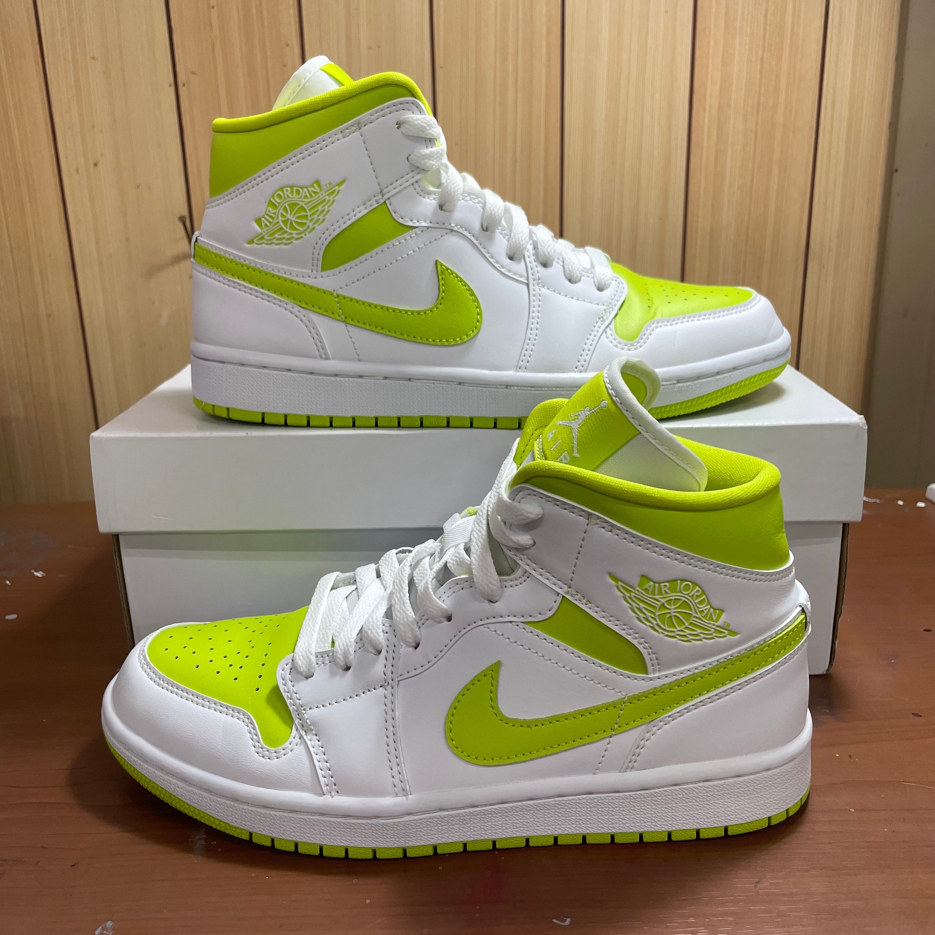 Nike Women's Air Jordan 1 Mid "White Lime"