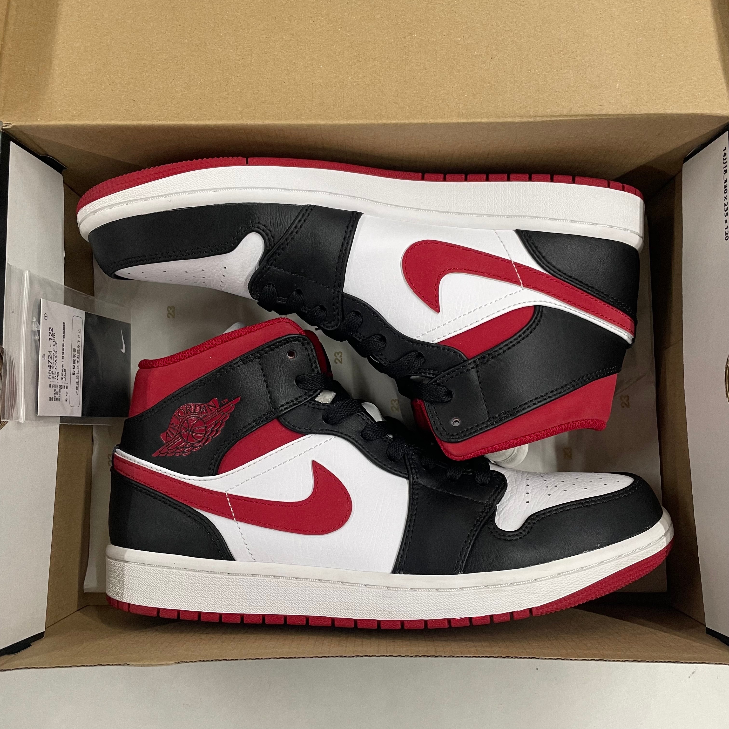 Nike Air Jordan 1 Mid "White/Gym Red Black"