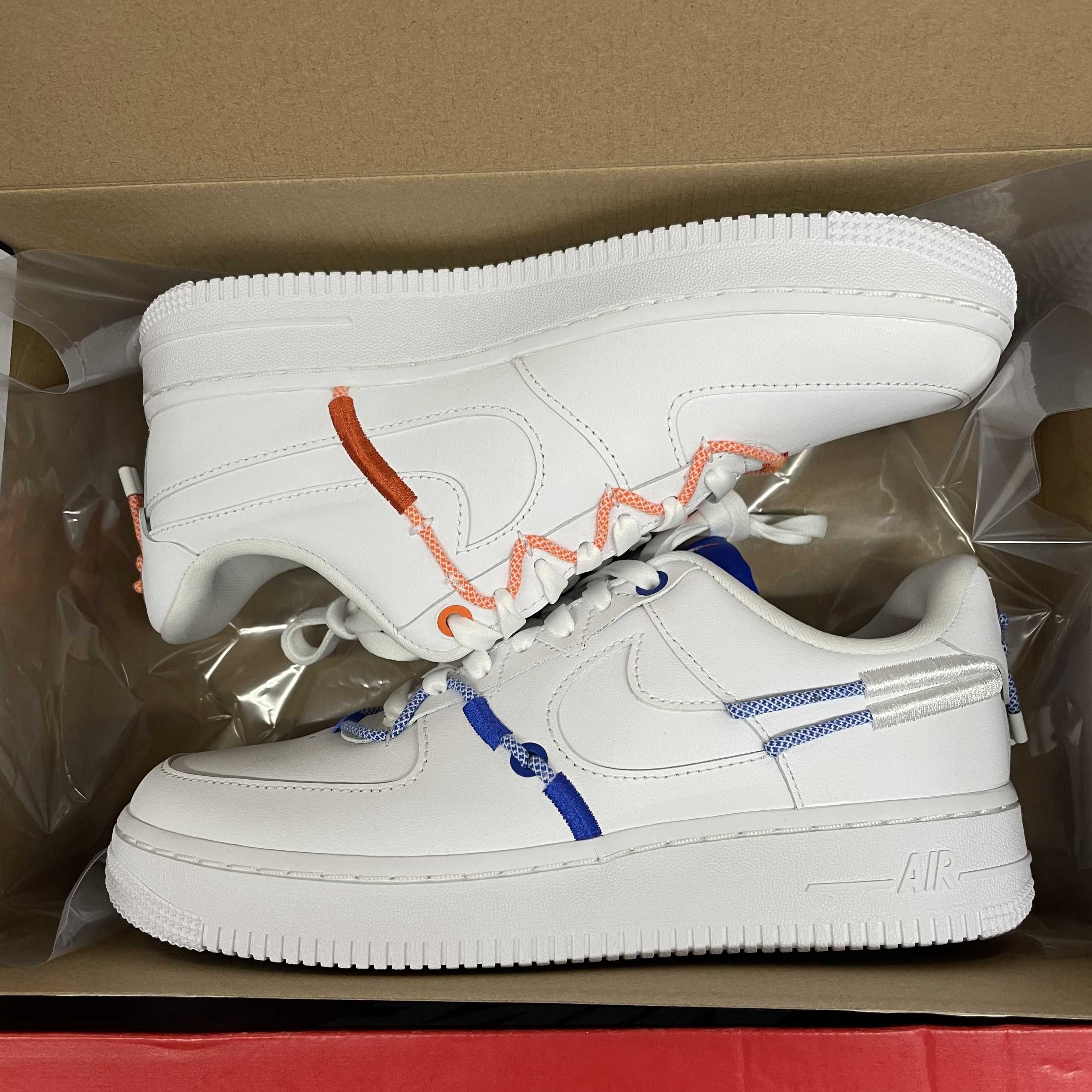 Nike Women's Air Force 1 Low LX "White and Safety Orange"