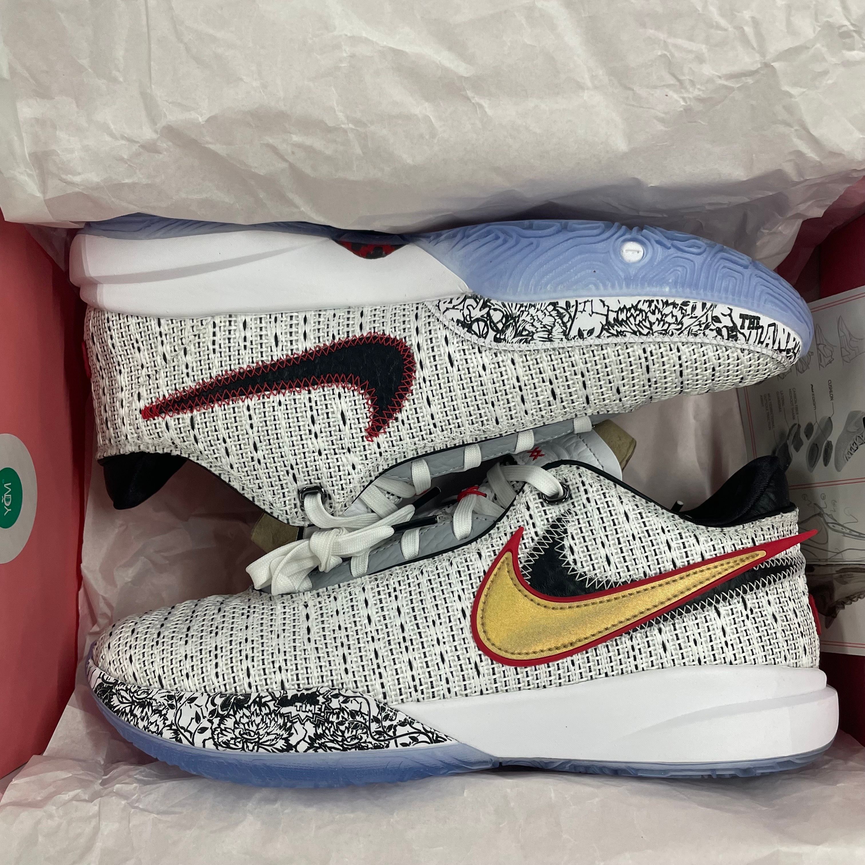 Nike Lebron 20 "White/Black/University Red/metallic Gold"