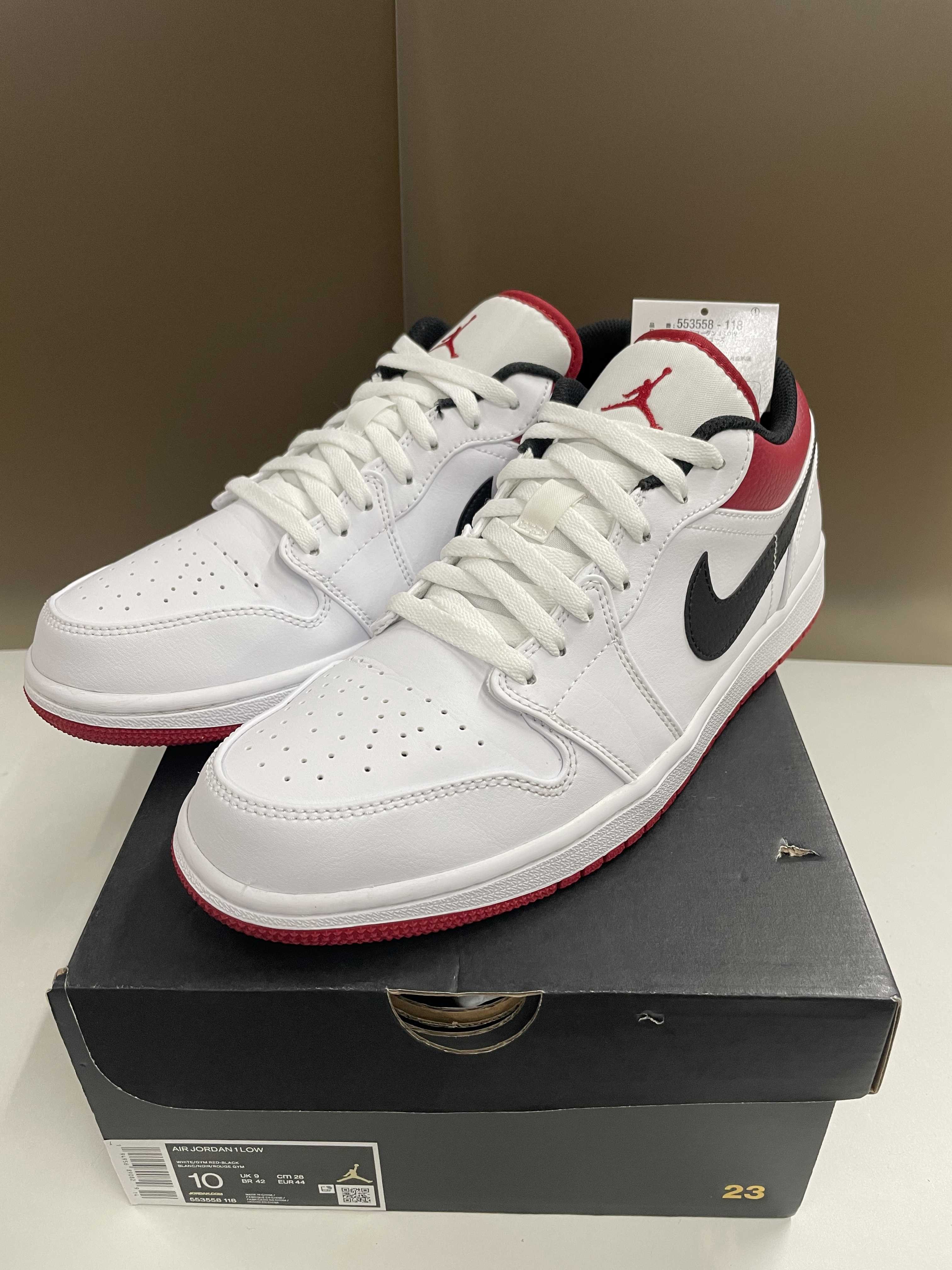 NIKE AIR JORDAN 1 LOW "WHITE/UNIVERSITY RED/BLACK"