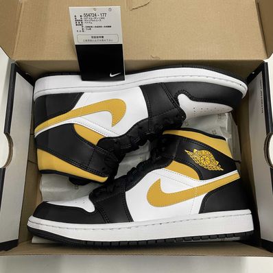Nike Air Jordan 1 Mid "White/Pollen-Black"
