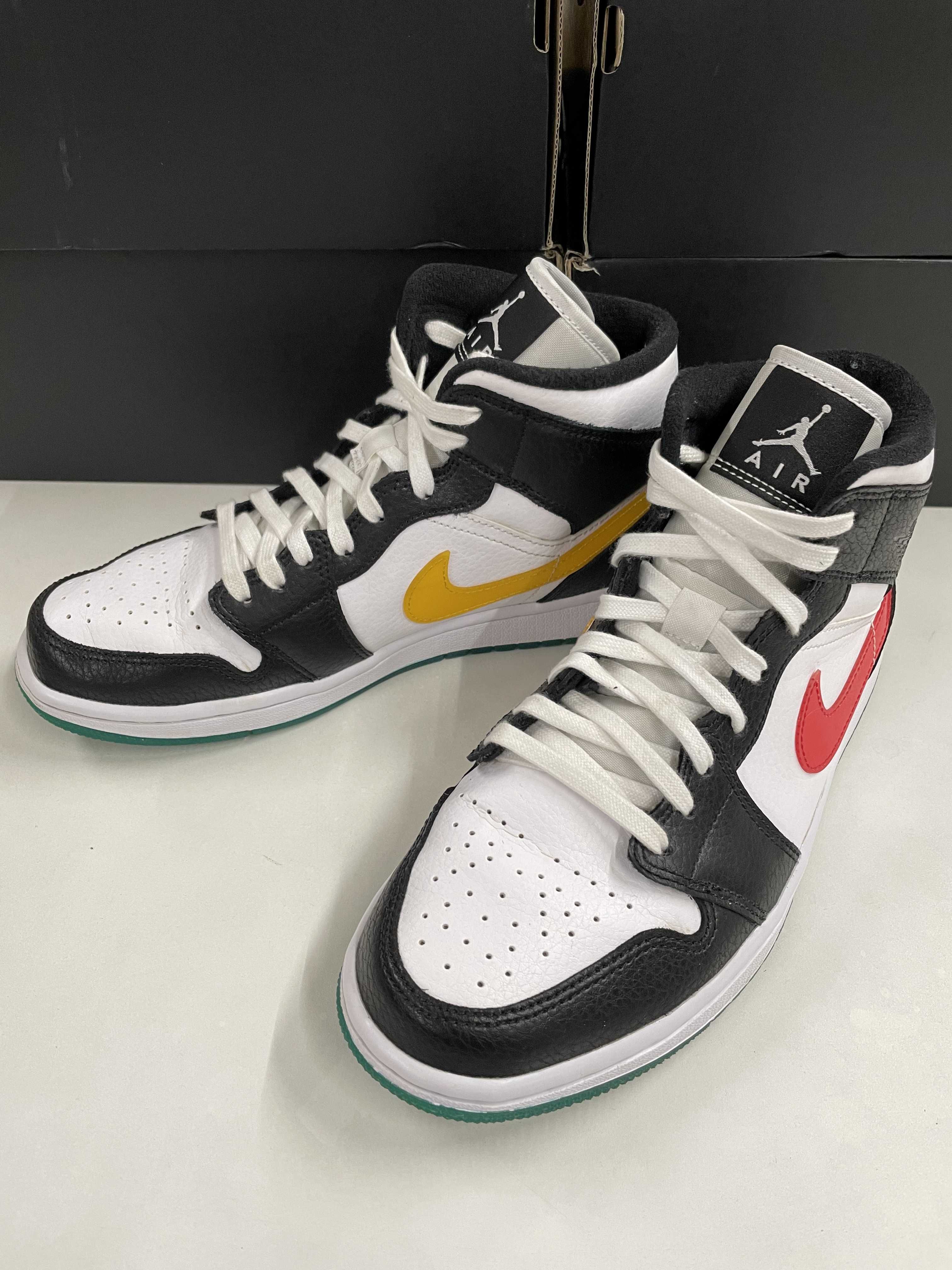 Nike Women's Air Jordan 1 Mid "White/Red/Yellow"