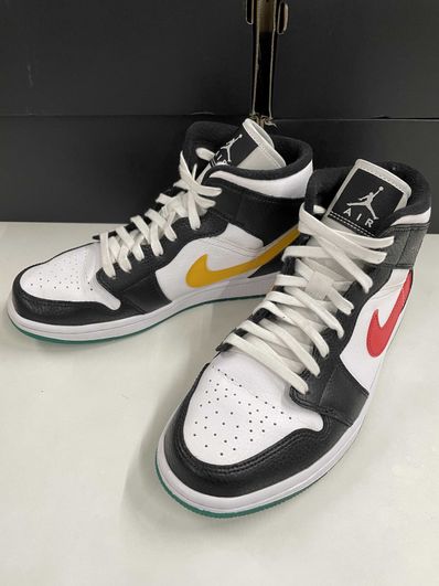 Nike Women's Air Jordan 1 Mid "White/Red/Yellow"