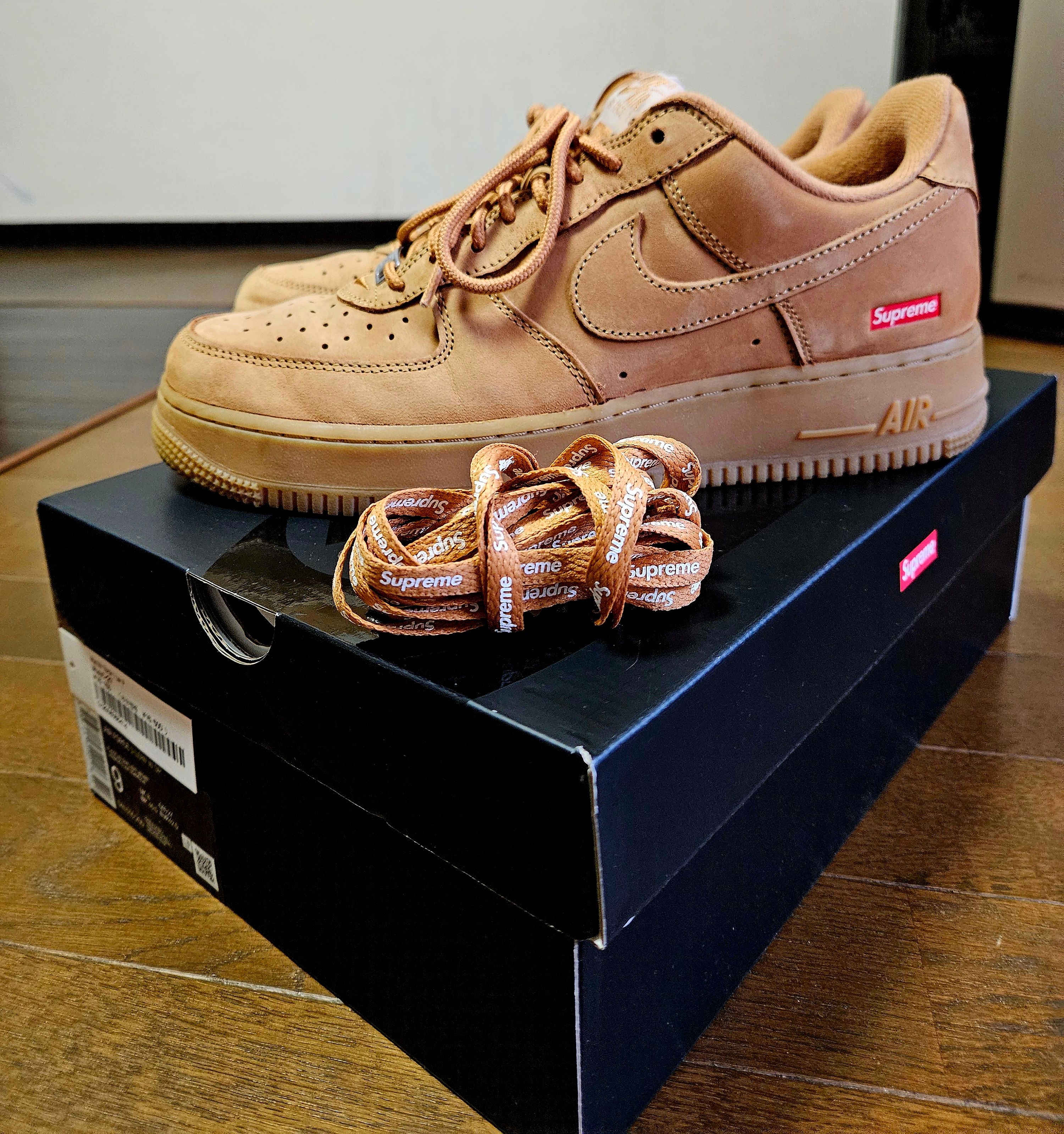 Supreme × Nike Air Force 1 Low "Flax/Wheat"