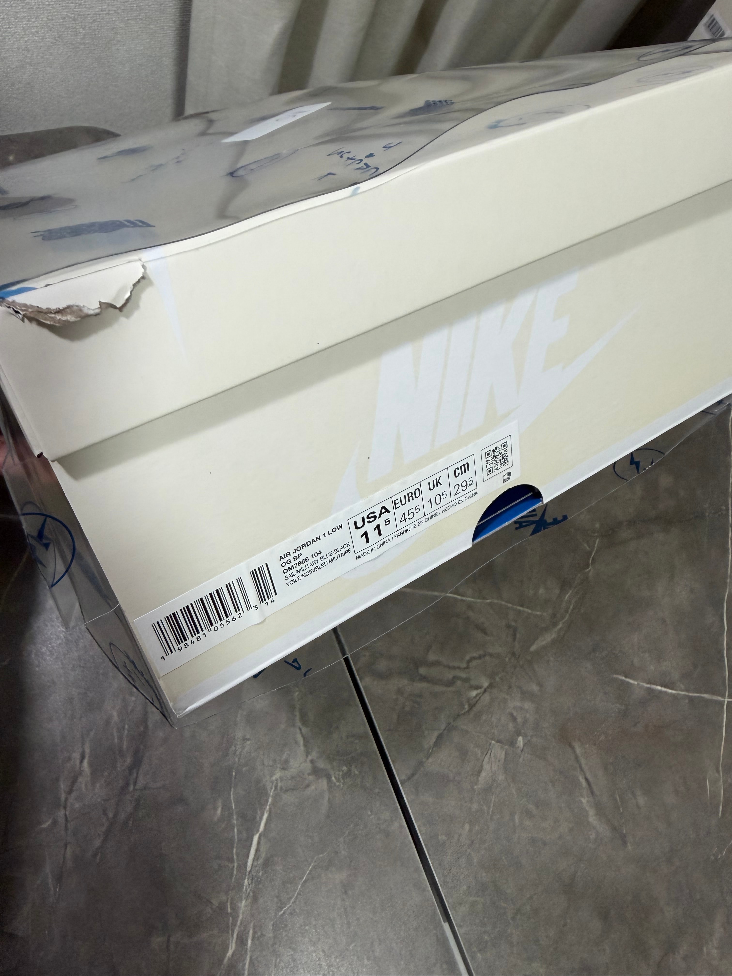 Travis Scott × fragment design × Nike Air Jordan 1 Low OG "Sail/Military Blue"