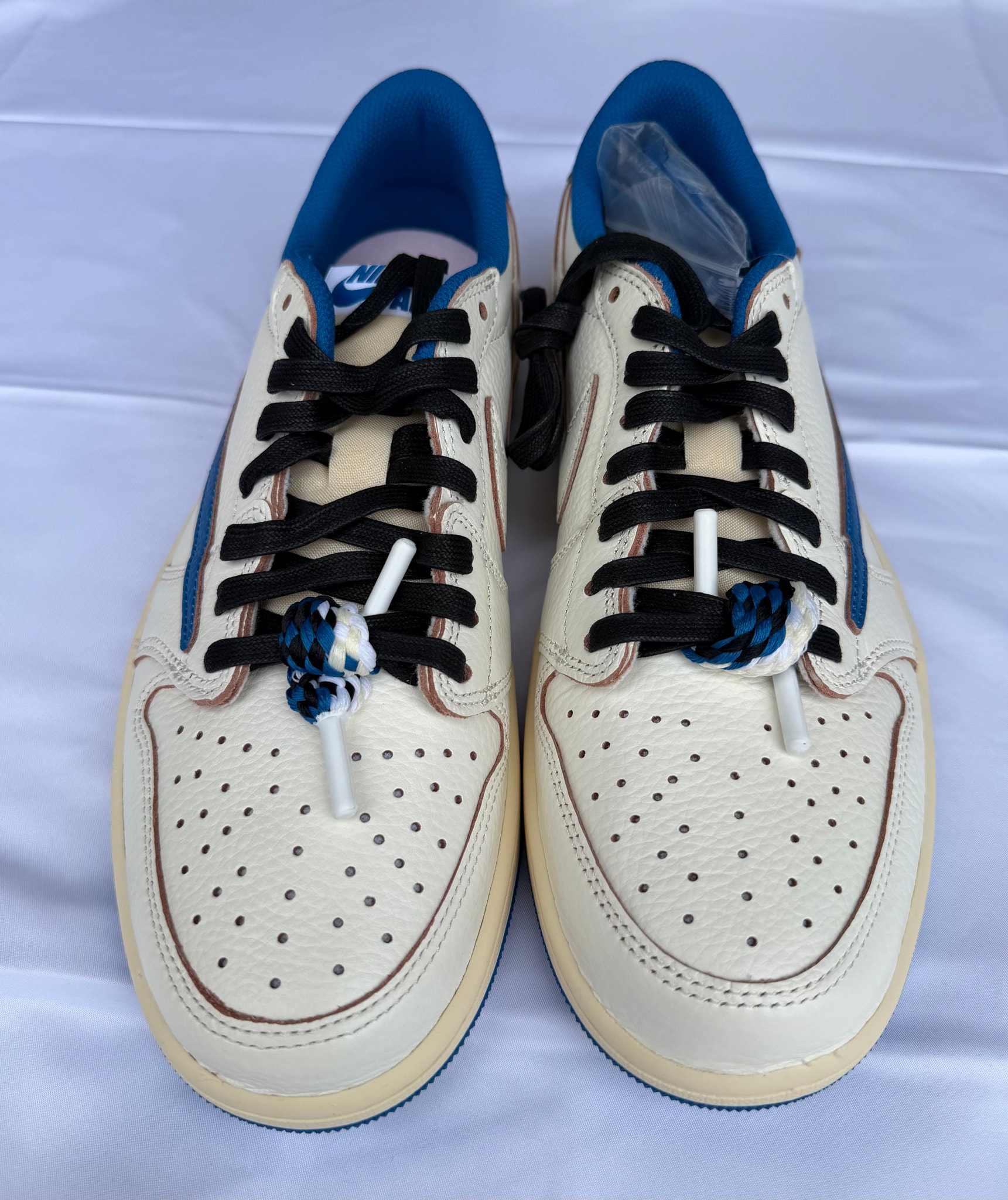 Travis Scott × fragment design × Nike Air Jordan 1 Low OG "Sail/Military Blue"