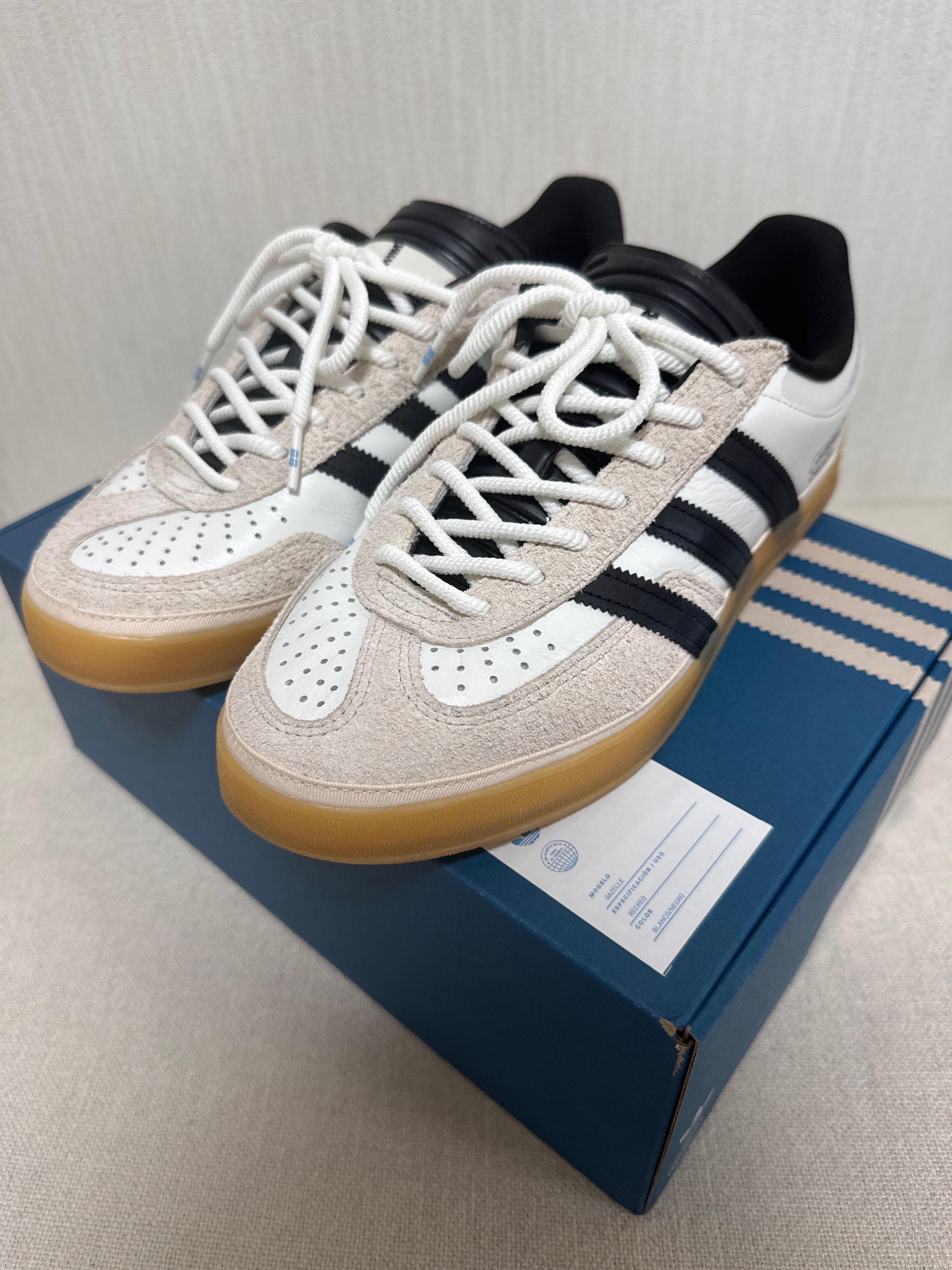 Bad Bunny × adidas Gazelle Indoor "Core White/Core Black/Gum"