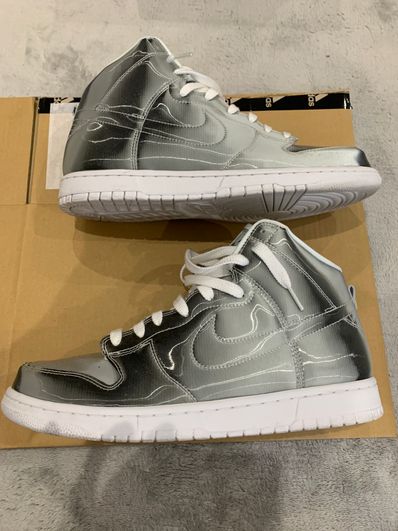 CLOT × Nike Dunk High "Silver/Flux"