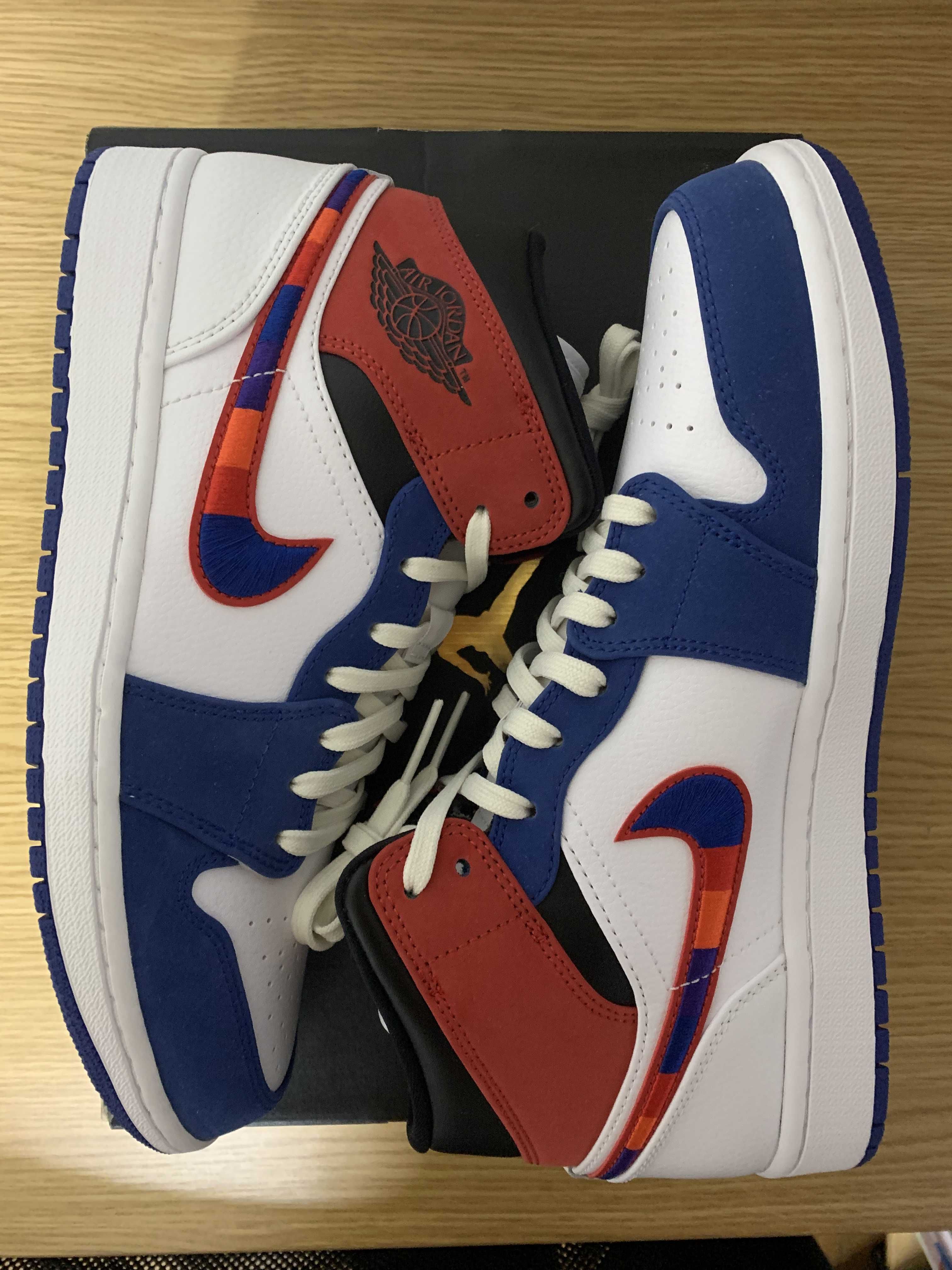 NIKE AIR JORDAN 1 MID "WHITE/BLUE/RED"