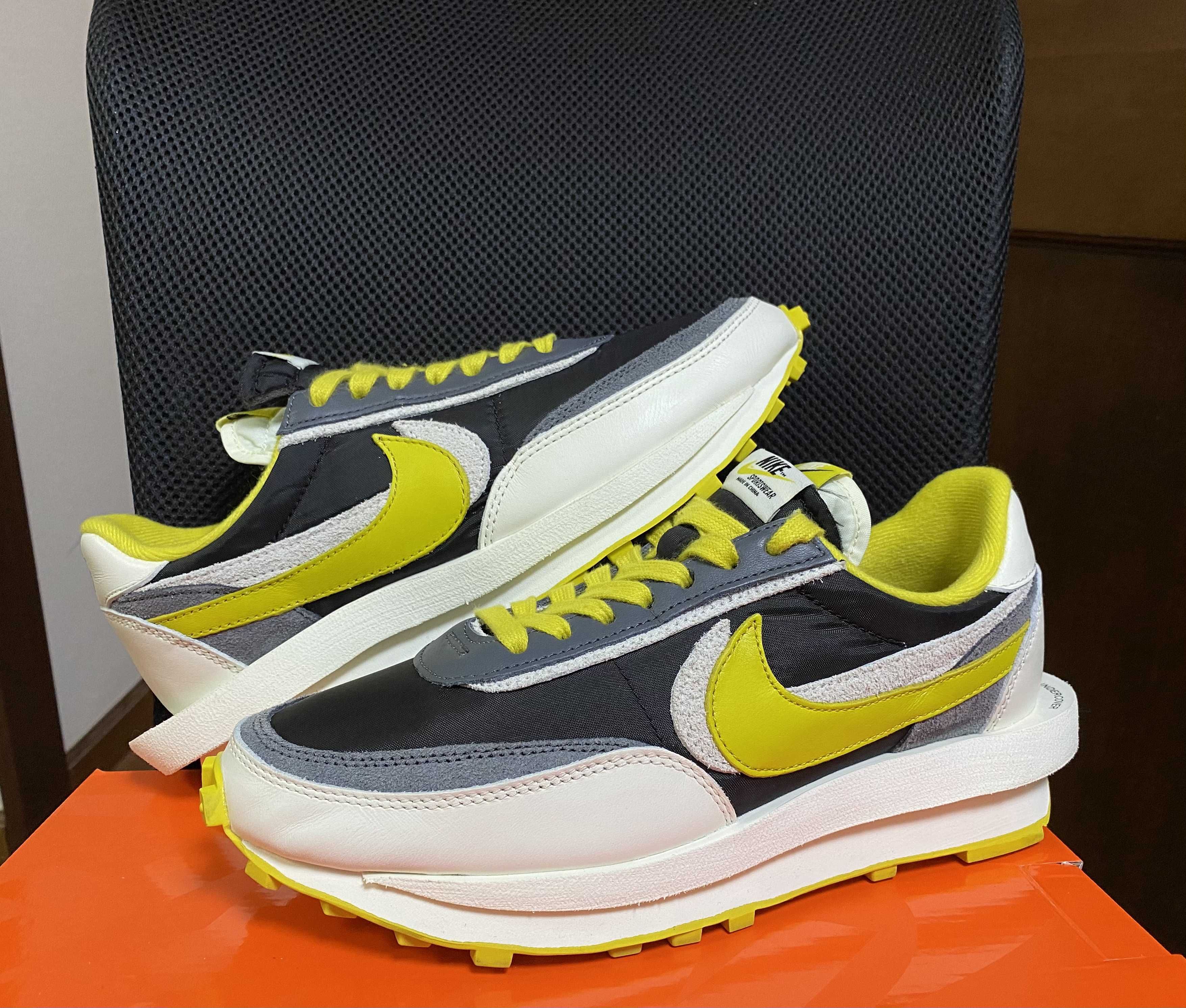 UNDERCOVER × sacai × Nike LD Waffle "Black/Sail-Dark Grey-Bright Citron"