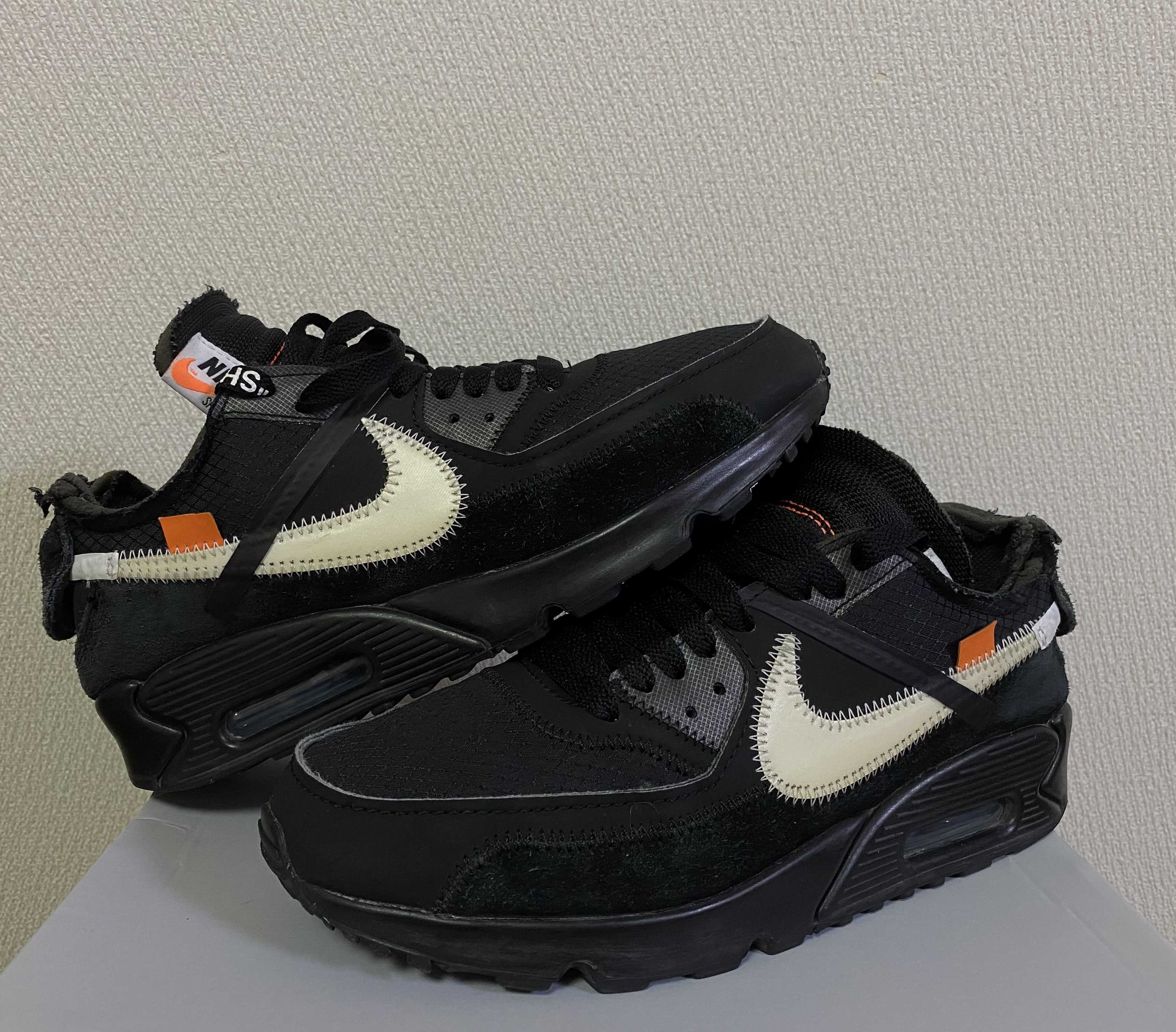 Off-White × Nike Air Max 90 "Black/Black-Cone-White"