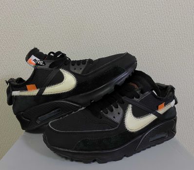 Off-White × Nike Air Max 90 "Black/Black-Cone-White"