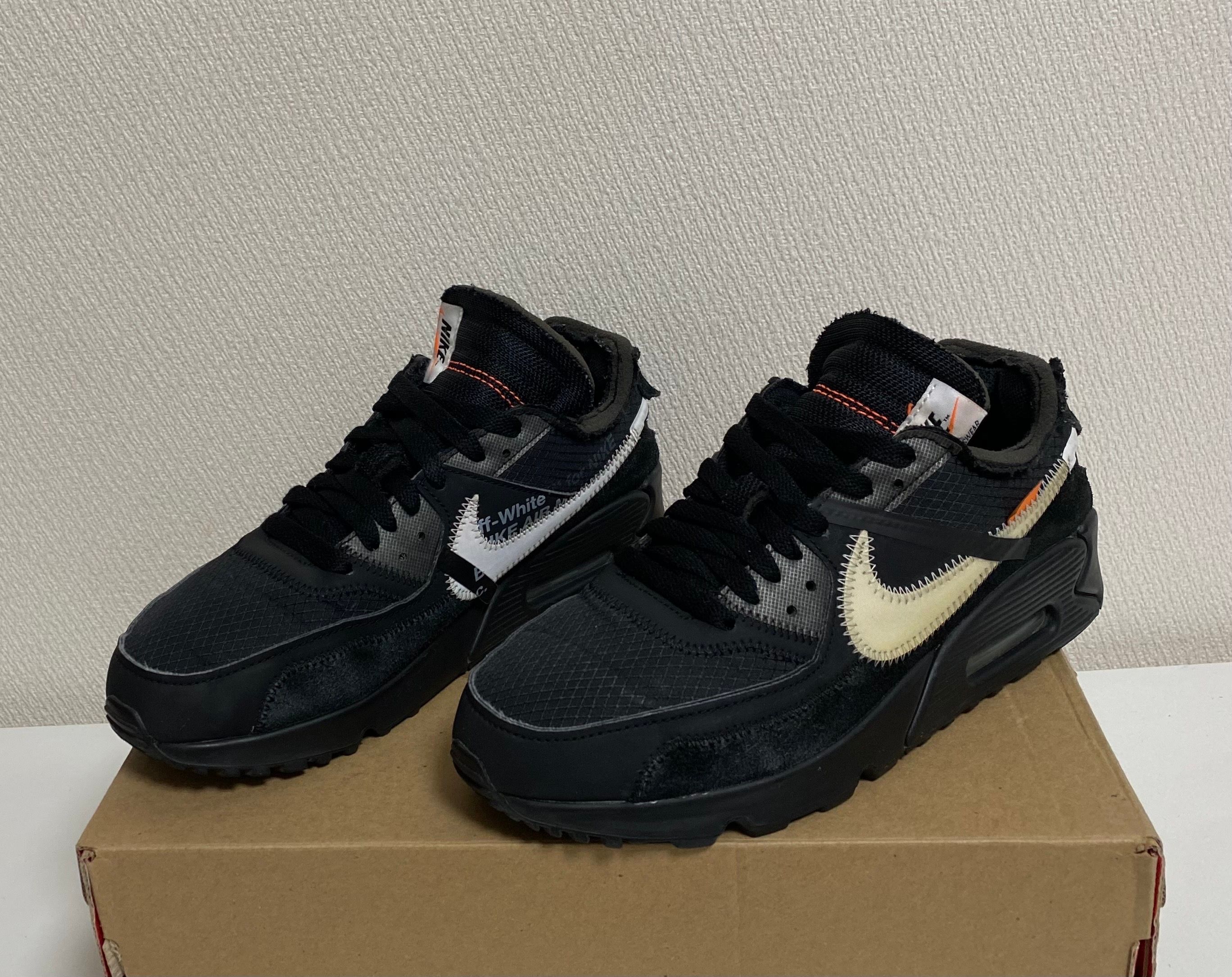 Off-White × Nike Air Max 90 "Black/Black-Cone-White"