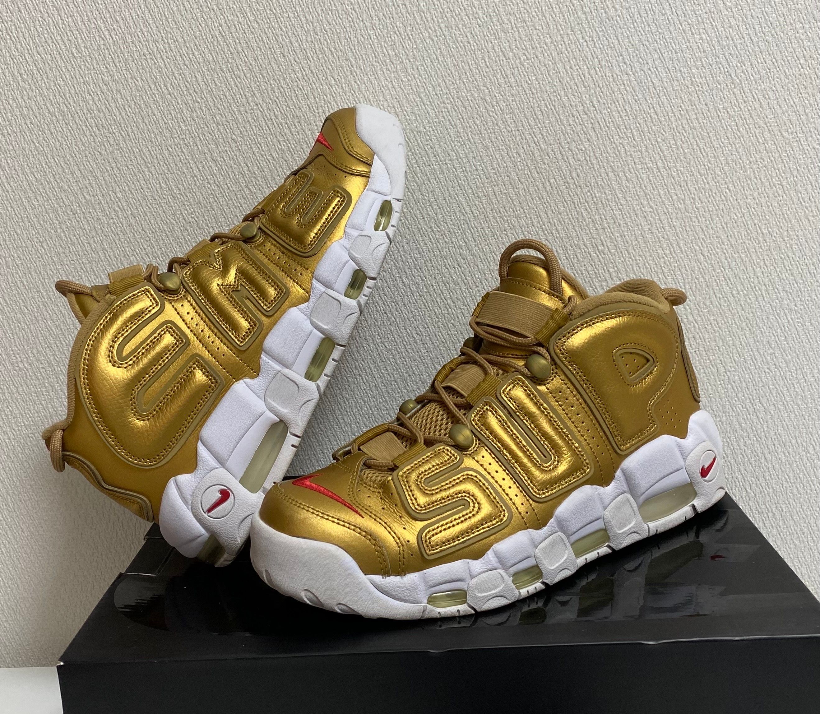 Supreme × Nike Air More Uptempo "Metallic Gold"