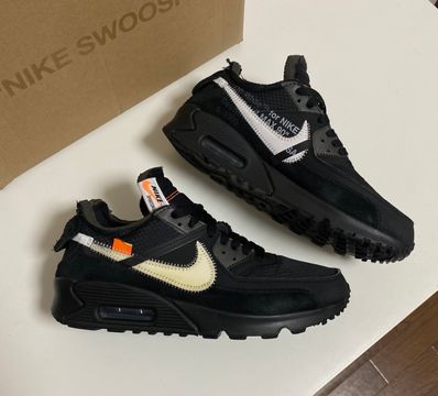 Off-White × Nike Air Max 90 "Black/Black-Cone-White"