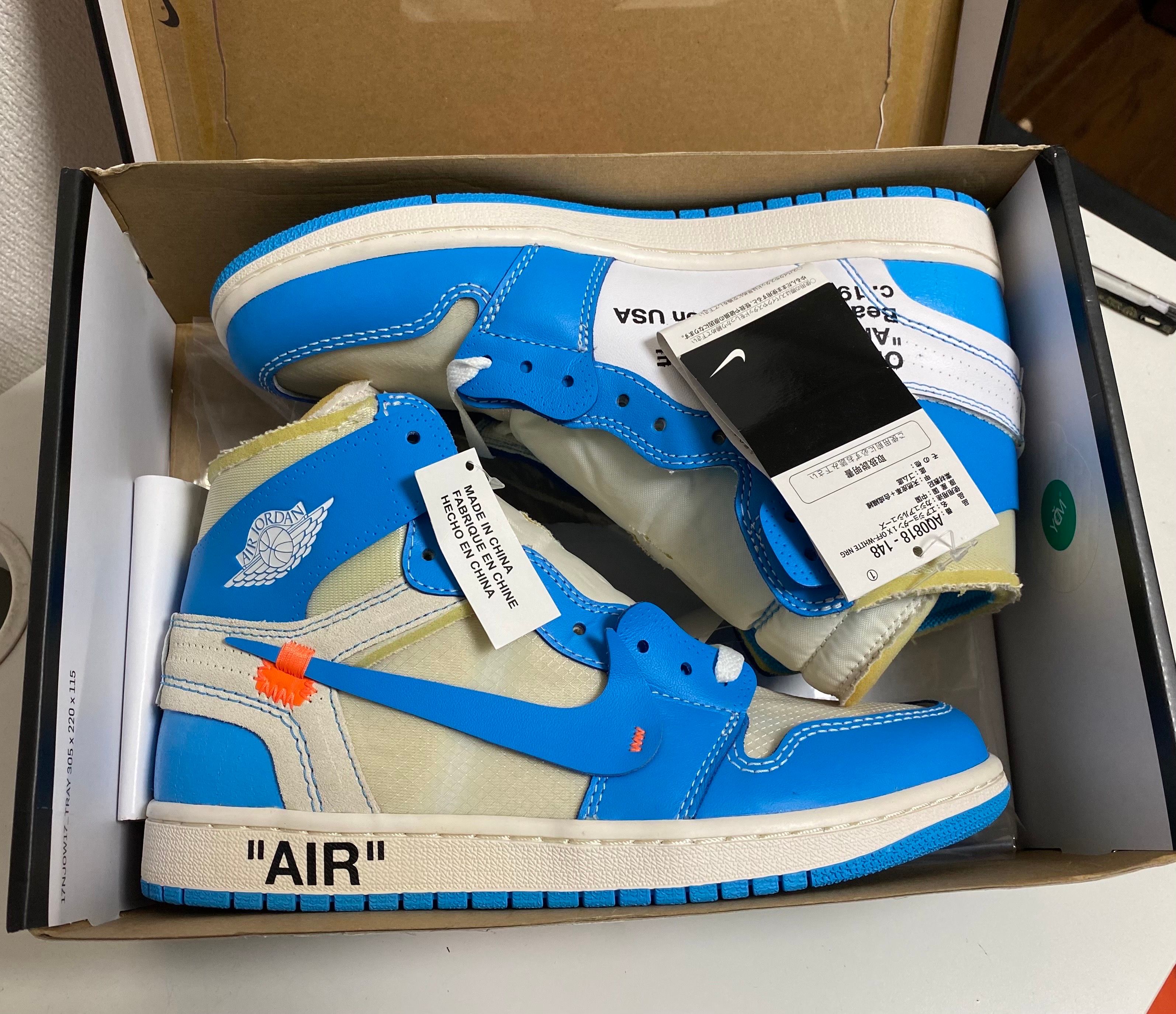 Off-White × Nike Air Jordan 1 High UNC "White/Dark Powder Blue"