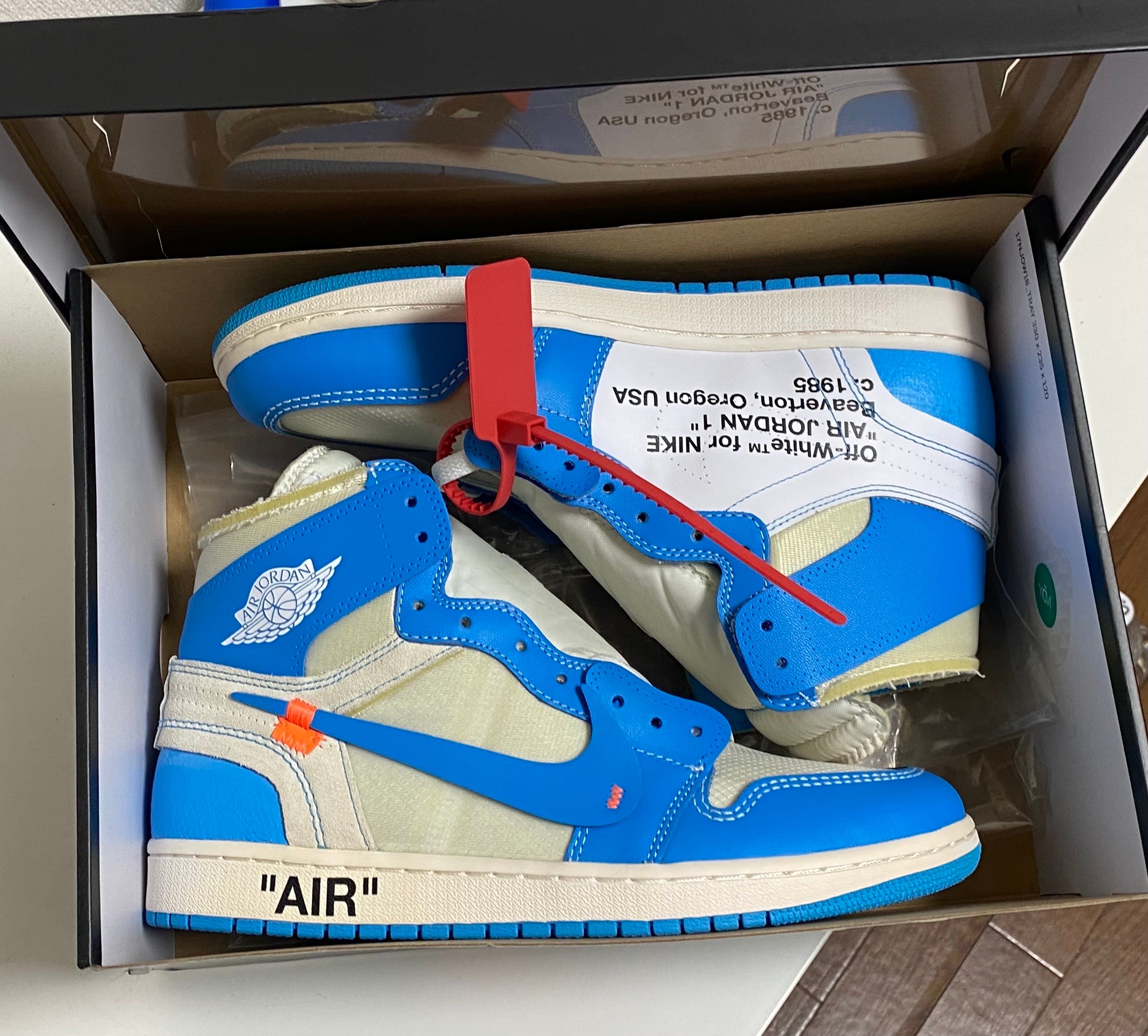 Off-White × Nike Air Jordan 1 High UNC "White/Dark Powder Blue"