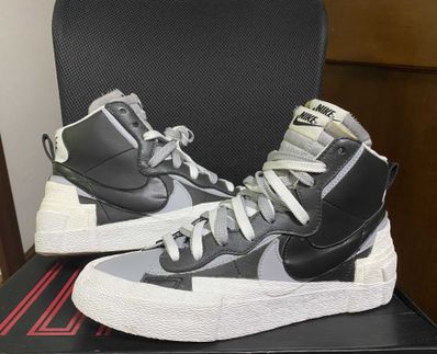 sacai × NIKE BLAZER MID "BLACK/WOLF GREY/WHITE"