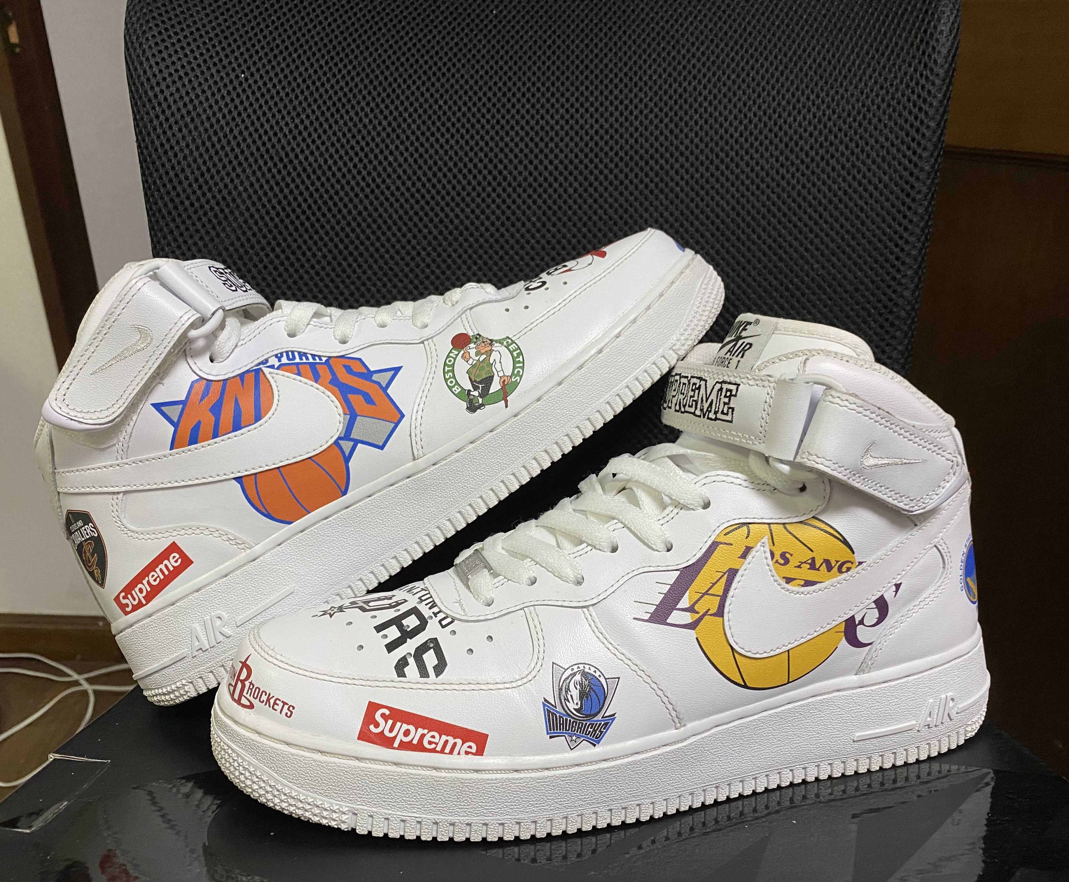 Supreme × NBA × Nike Air Force 1 Mid '07 "White"