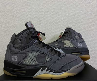 Off-White × Nike Air Jordan 5 "Black/Muslin/Fire Red"