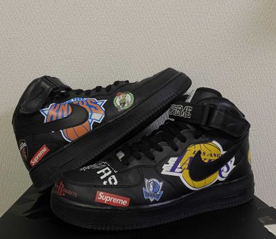 Supreme × NBA × Nike Air Force 1 Mid '07 "Black"