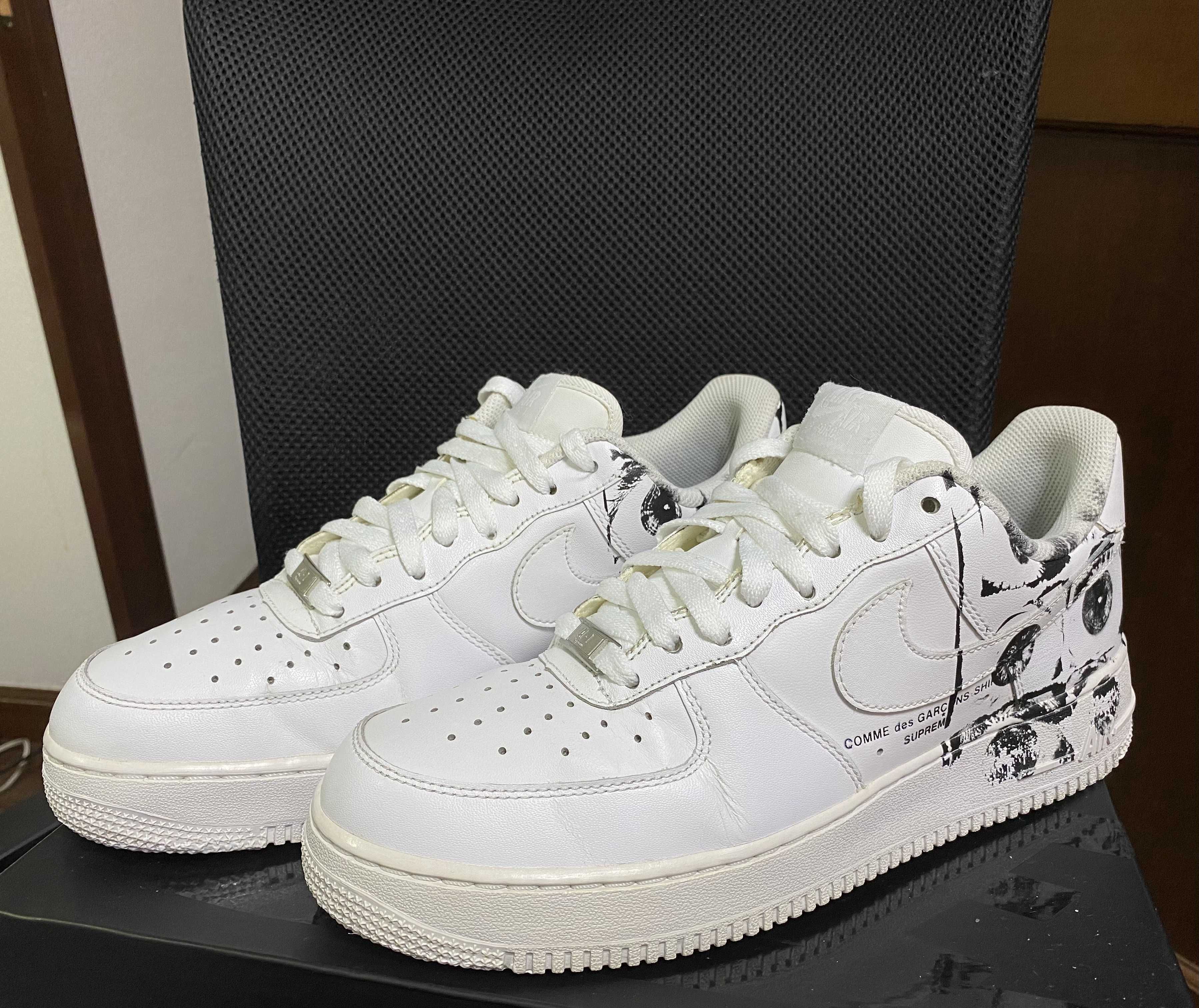 Supreme × COMME des GARCONS SHIRT × Nike Air Force 1 Low "White"
