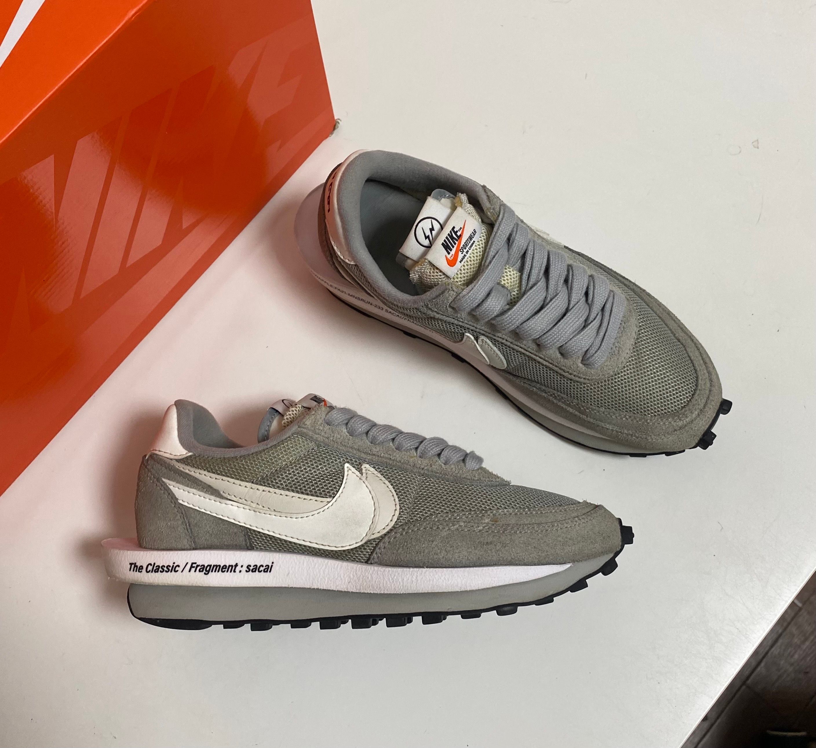 Fragment × sacai × Nike LD Waffle "Light Smoke Grey"