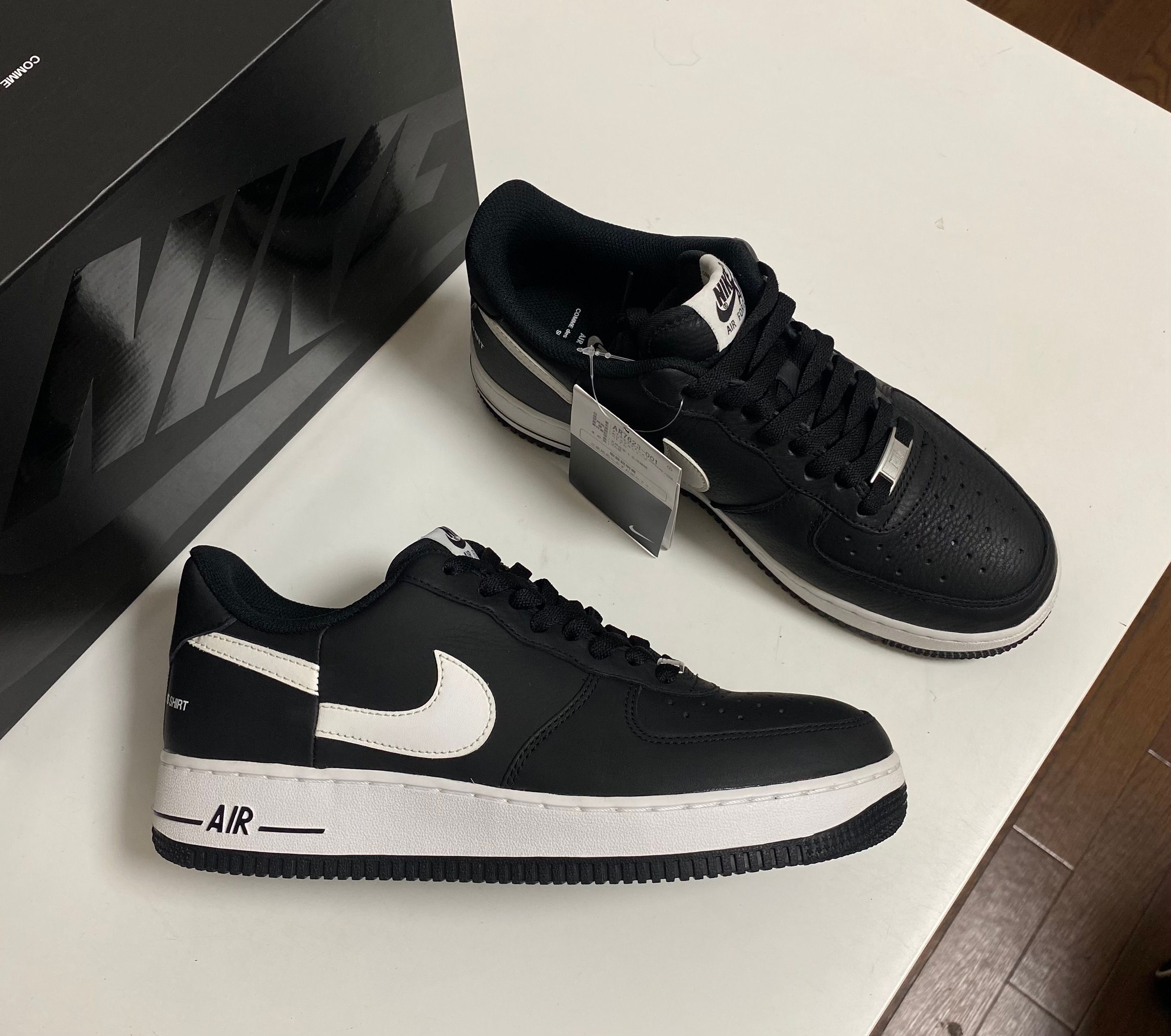 Supreme × COMME des GARCONS SHIRT × Nike Air Force 1 Low "Black/White" (2018)