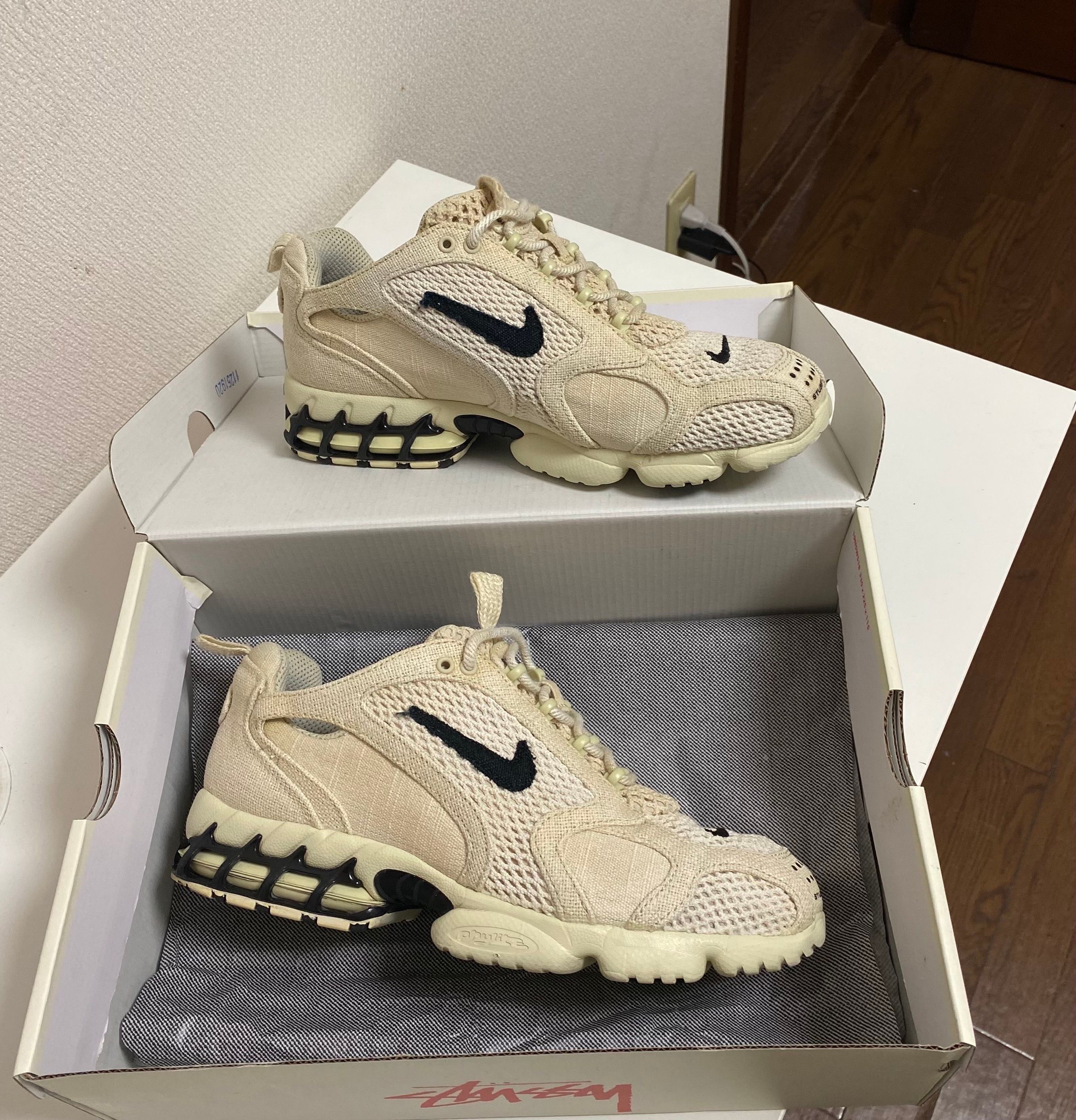 Stussy × Nike Air Zoom Spiridon CG 2 "Fossil/Black"