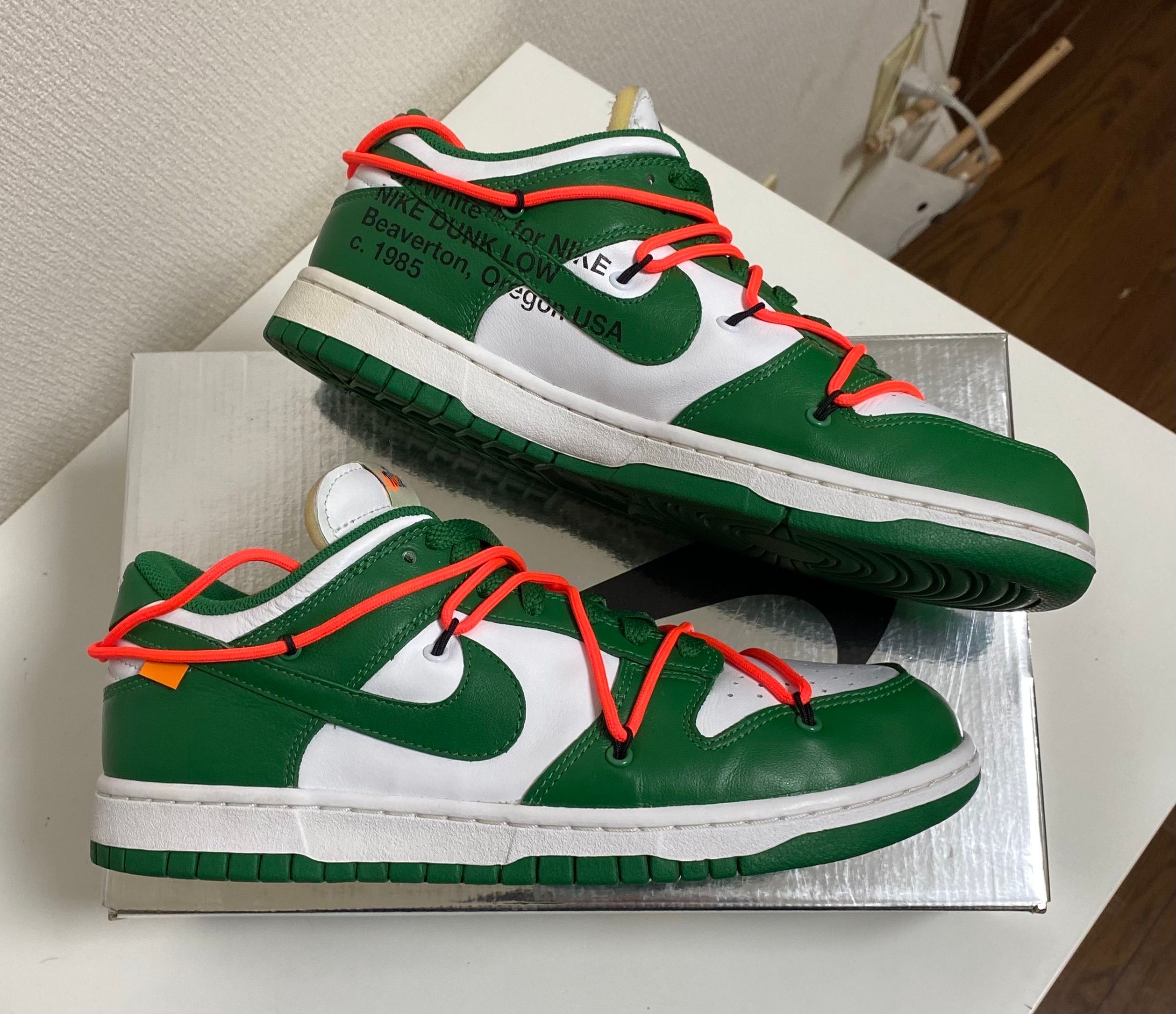 Off-White × Nike Dunk Low "White/Pine Green"