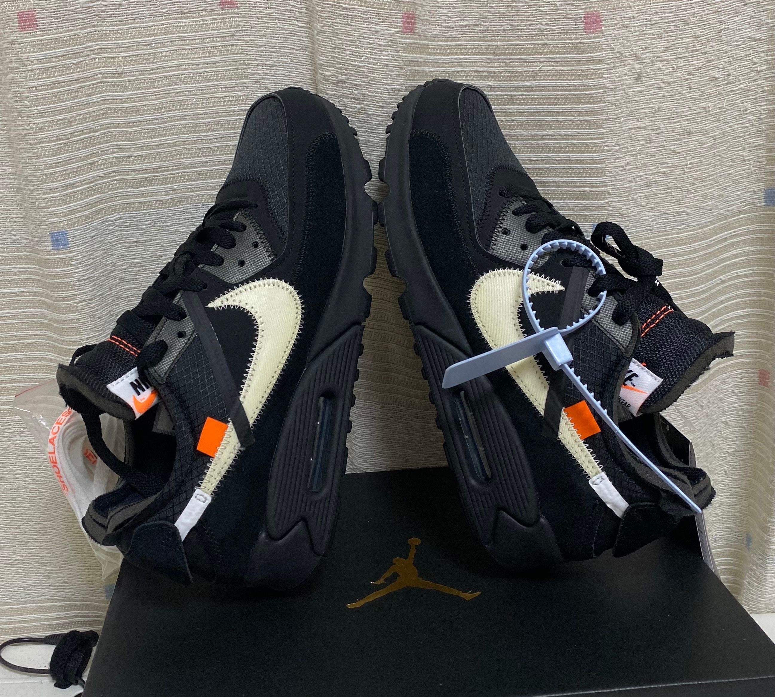 Off-White × Nike Air Max 90 "Black/Black-Cone-White"