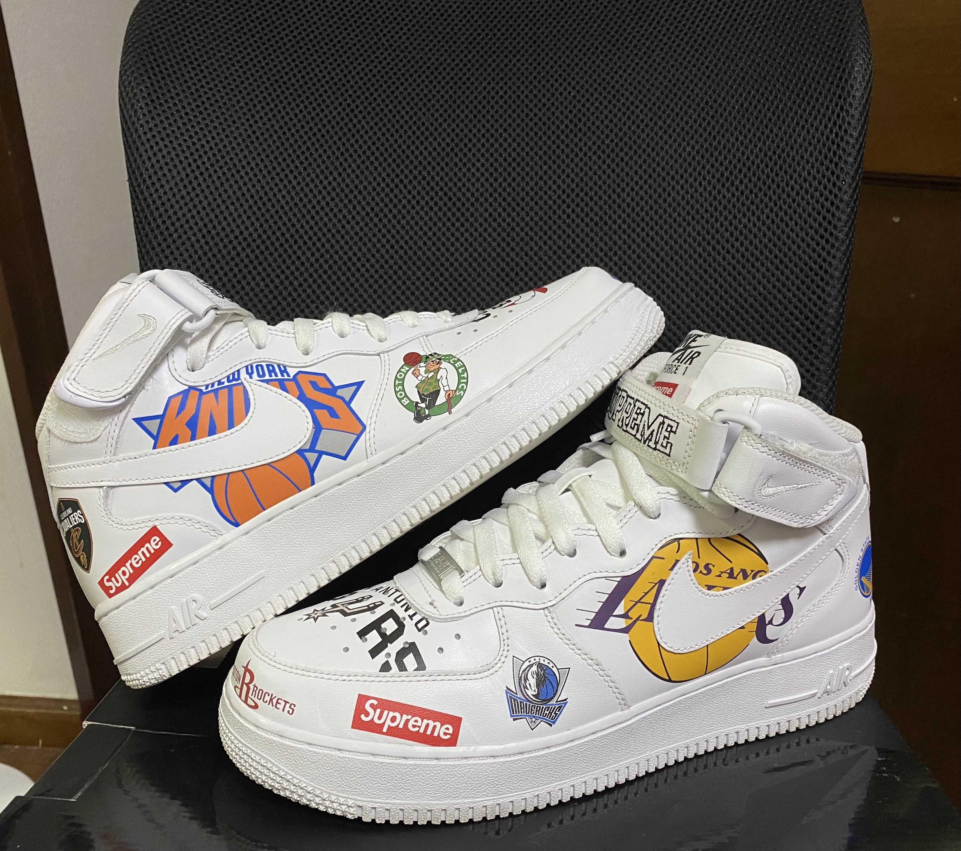 Supreme × NBA × Nike Air Force 1 Mid '07 "White"