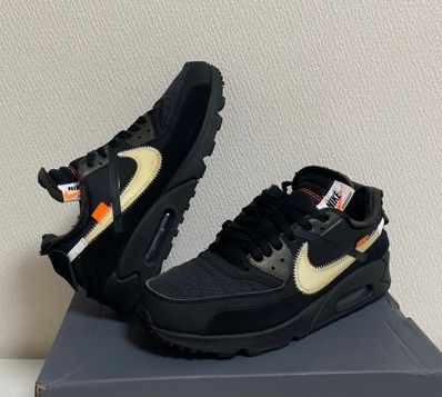 Off-White × Nike Air Max 90 "Black/Black-Cone-White"