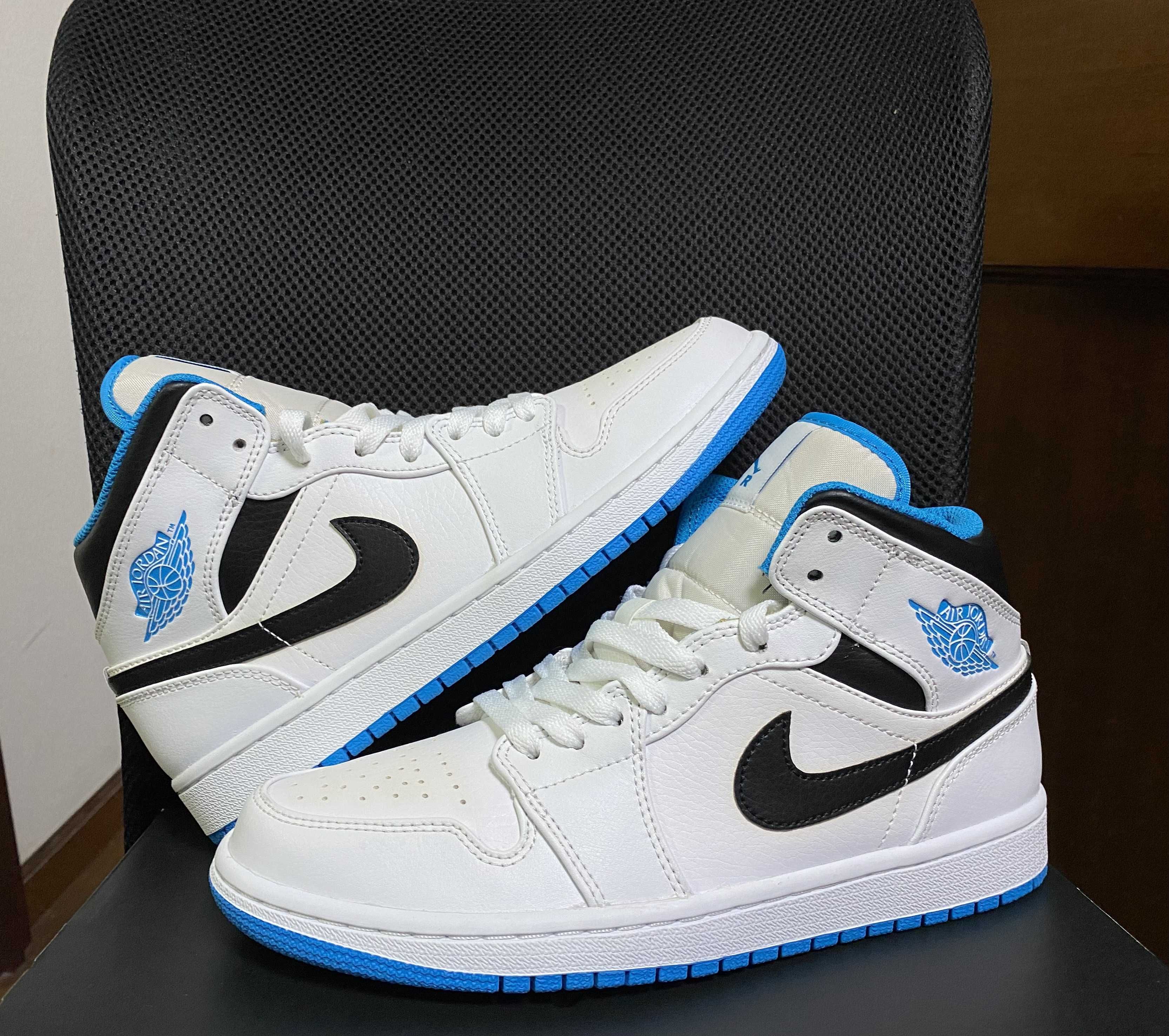 Nike Air Jordan 1 Mid "White/Laser blue"