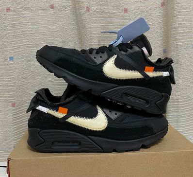 Off-White × Nike Air Max 90 "Black/Black-Cone-White"