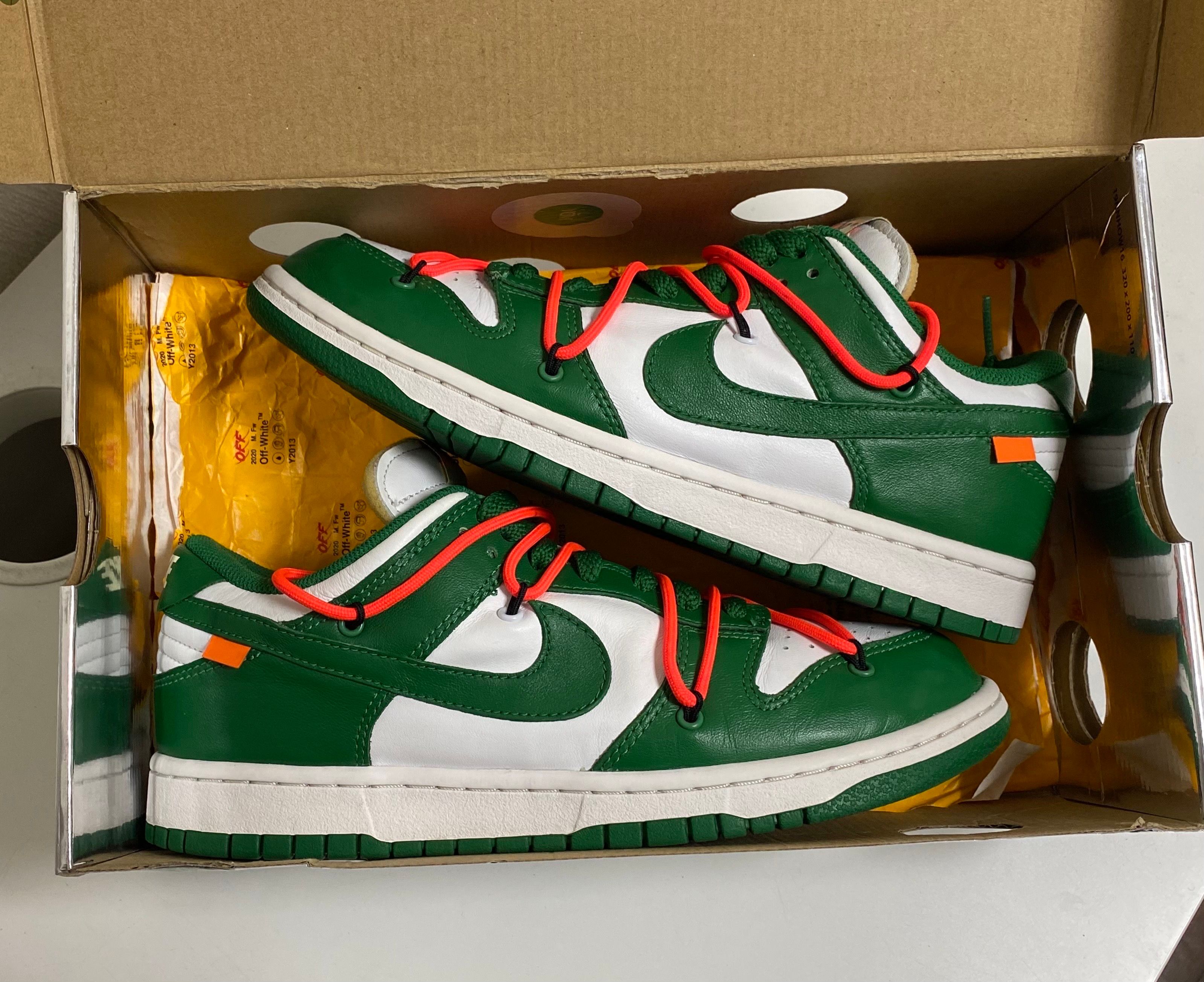 Off-White × Nike Dunk Low "White/Pine Green"