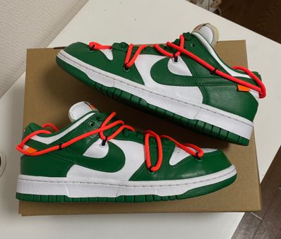 Off-White × Nike Dunk Low "White/Pine Green"