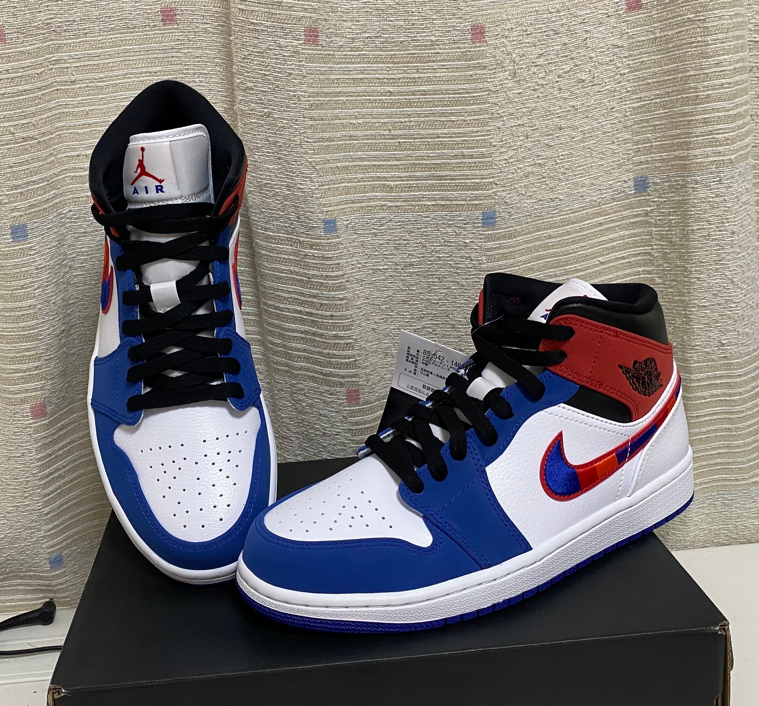 NIKE AIR JORDAN 1 MID "WHITE/BLUE/RED"