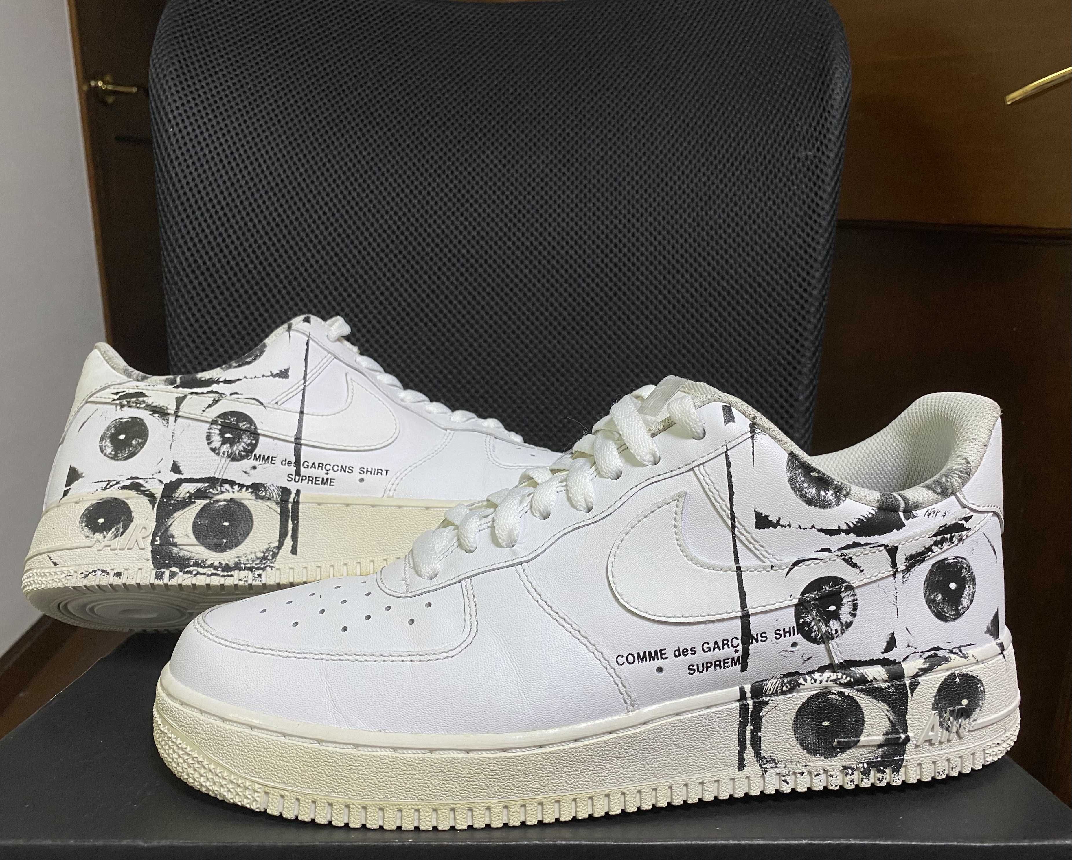 Supreme × COMME des GARCONS SHIRT × Nike Air Force 1 Low "White"