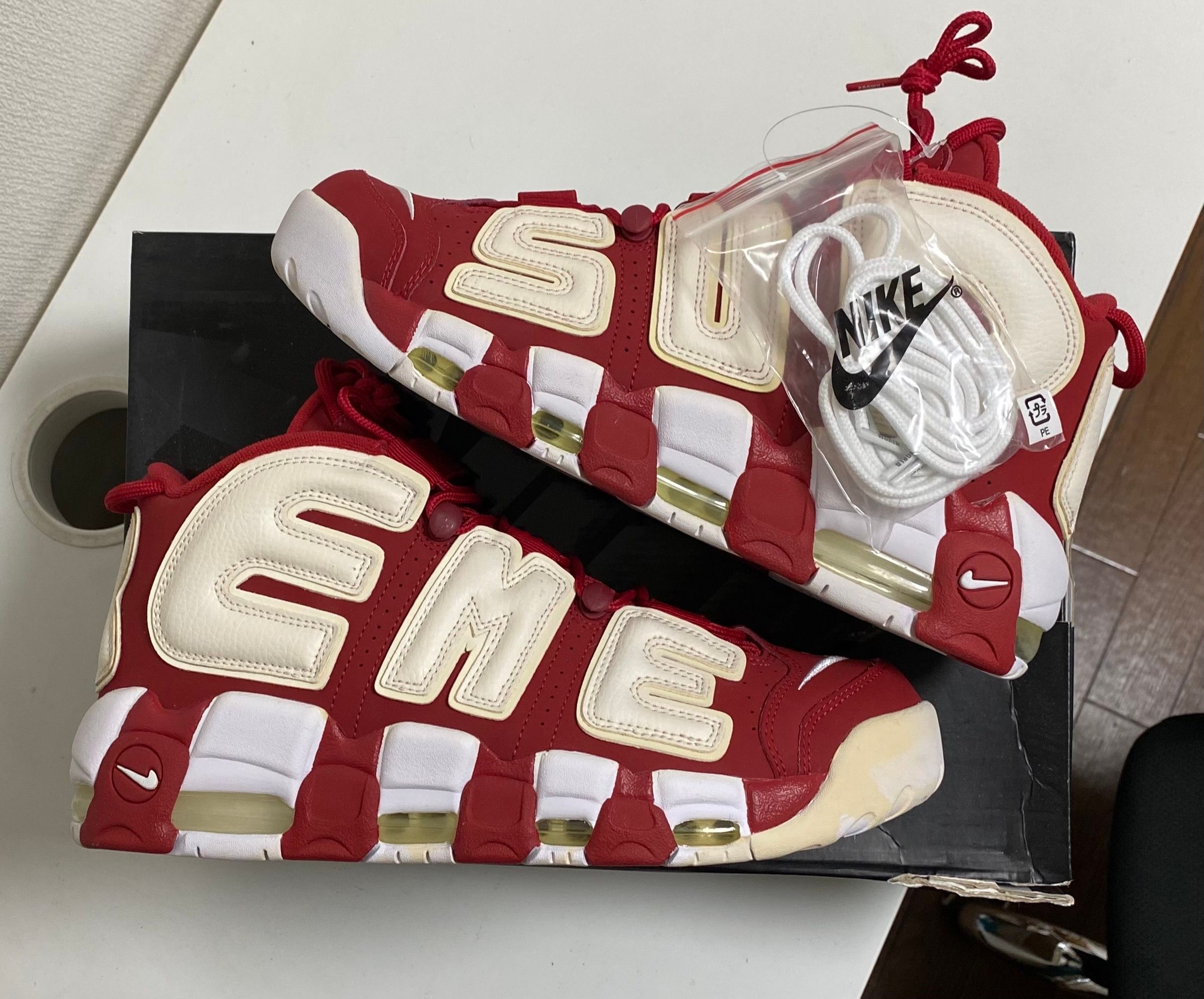 Supreme × Nike Air More Uptempo "White/Red"