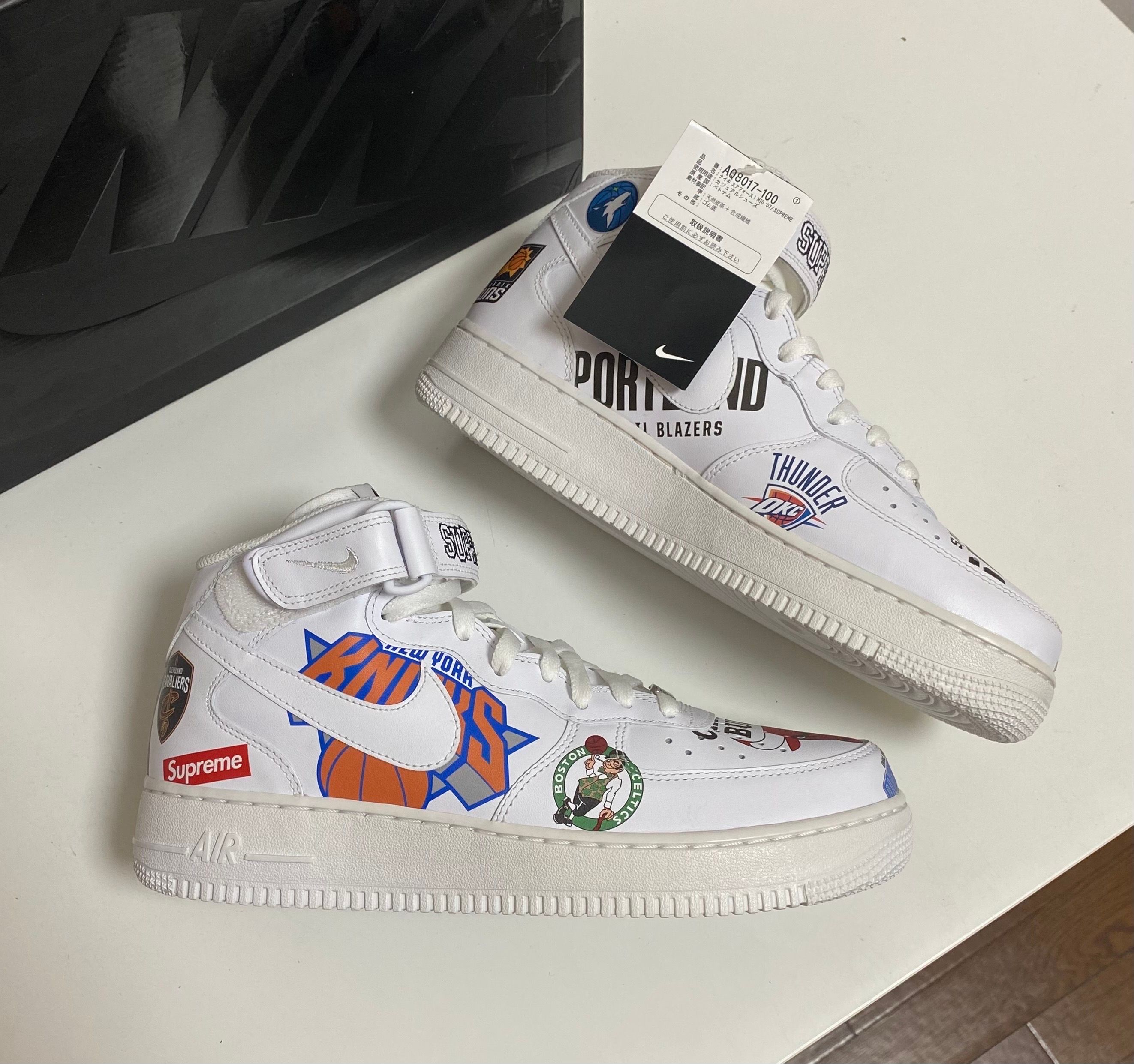 Supreme × NBA × Nike Air Force 1 Mid '07 "White"