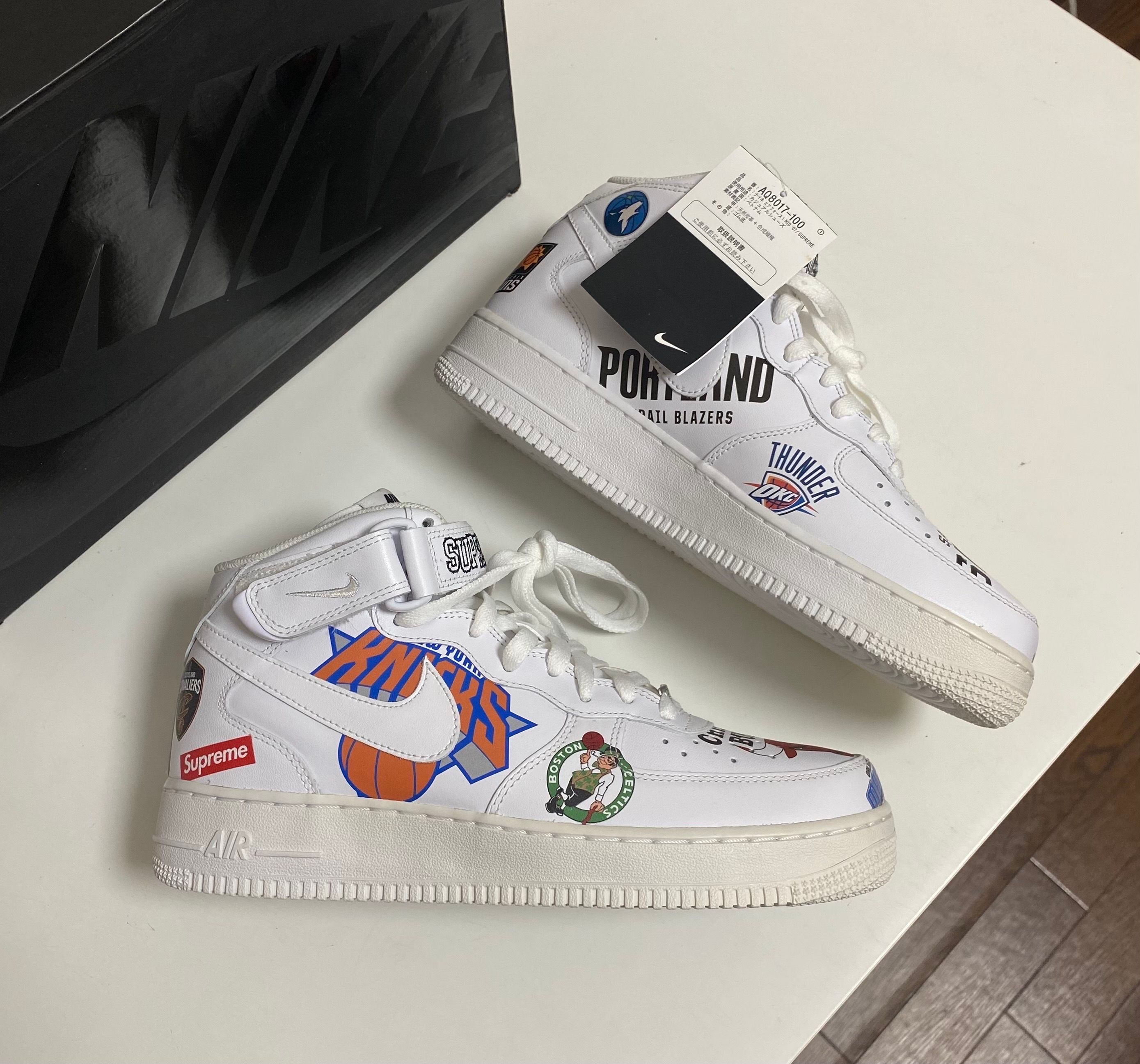 Supreme × NBA × Nike Air Force 1 Mid '07 "White"