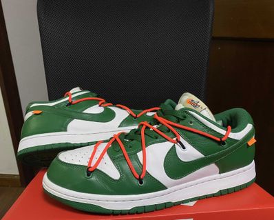 Off-White × Nike Dunk Low "White/Pine Green"