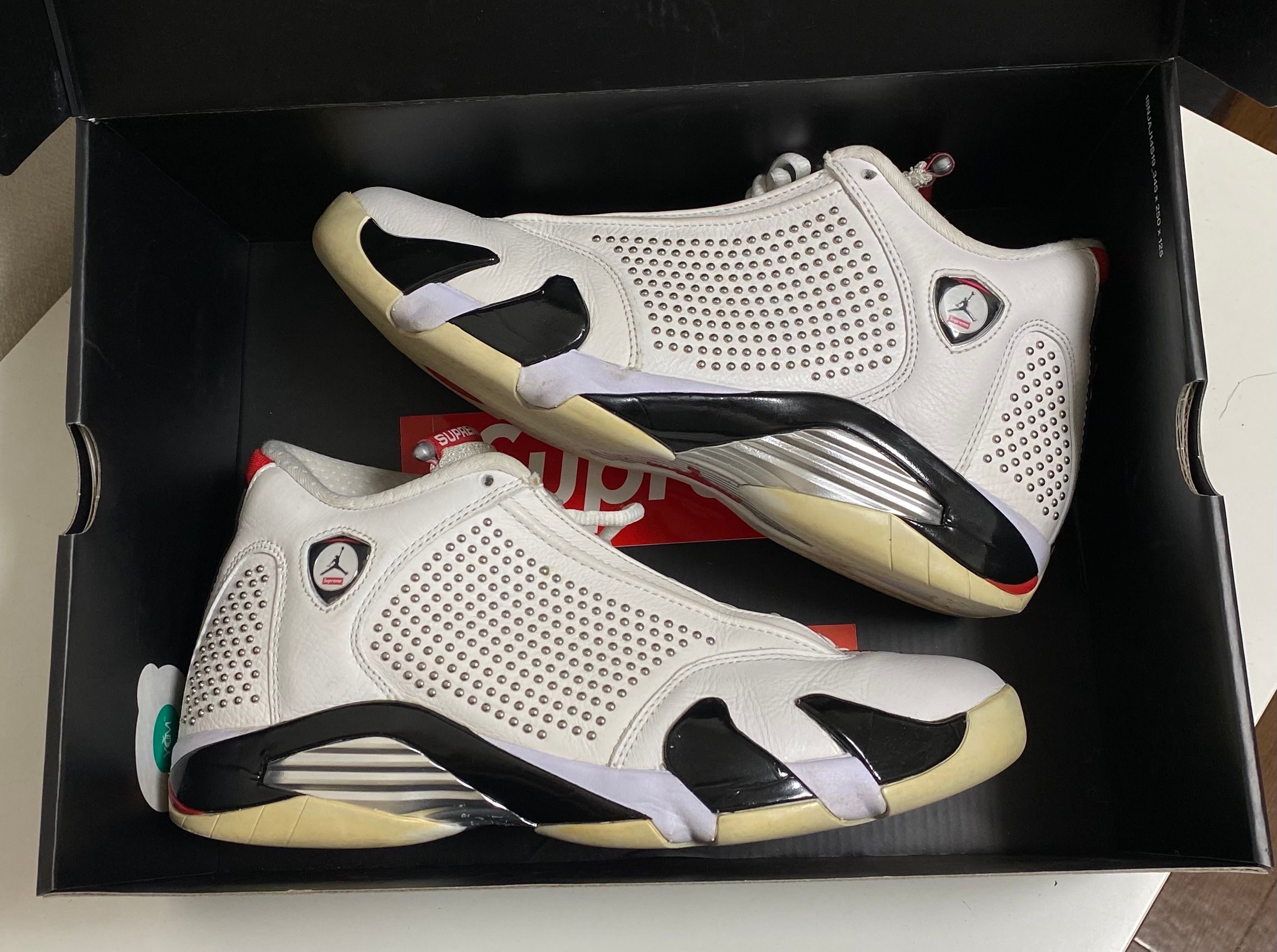 Supreme × Nike Air Jordan 14 Retro "White/University Red"