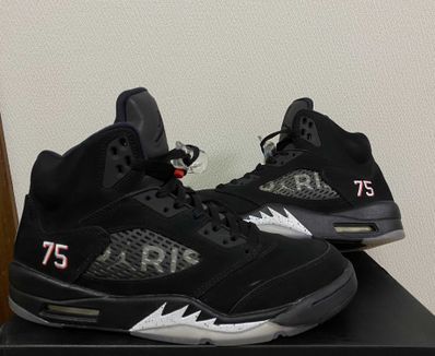 NIKE AIR JORDAN 5 PARIS SAINT-GERMAIN BLACK/CEMENT GREY