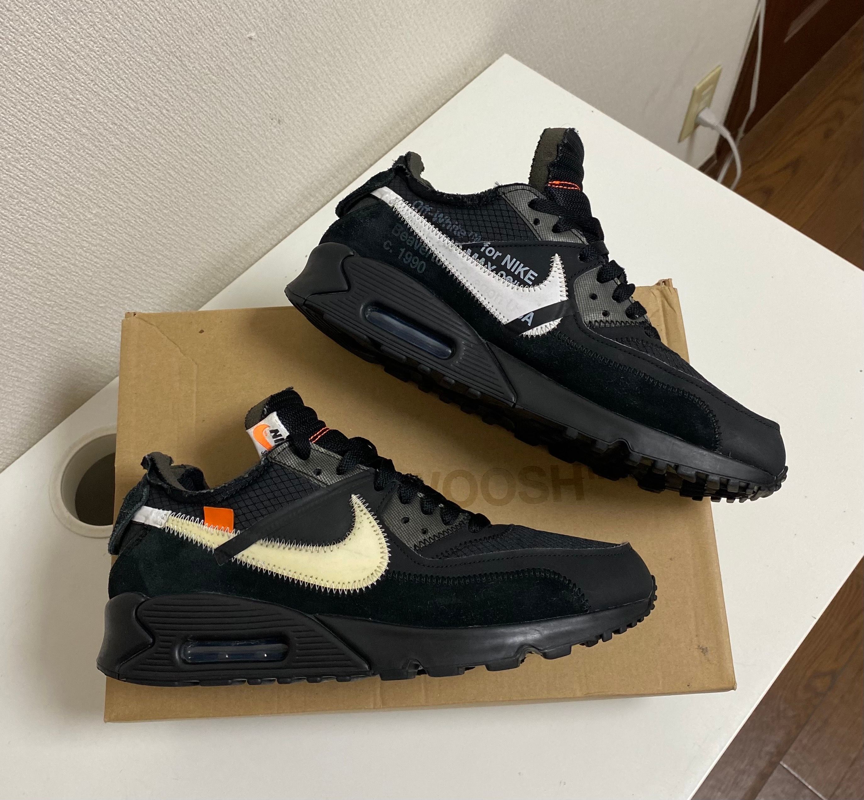 Off-White × Nike Air Max 90 "Black/Black-Cone-White"