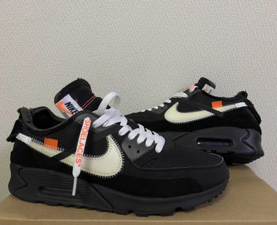 Off-White × Nike Air Max 90 "Black/Black-Cone-White"