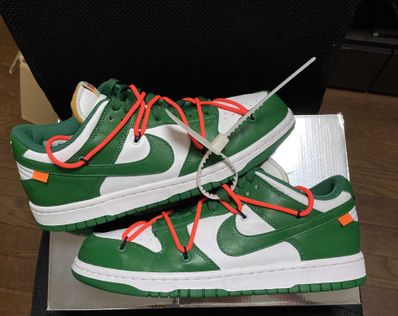 Off-White × Nike Dunk Low "White/Pine Green"